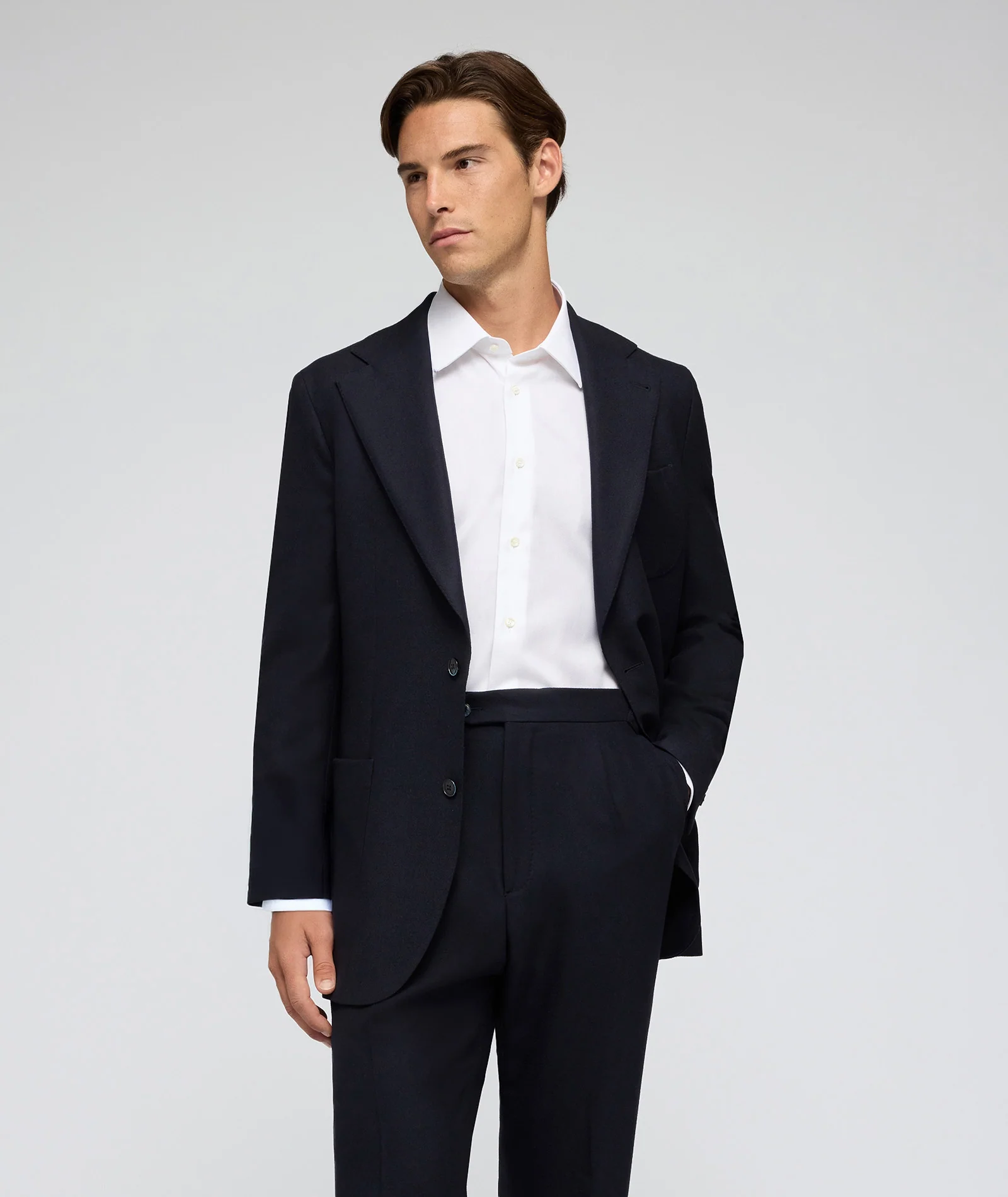 Abito Blu in Twill di Lana - Image 3
