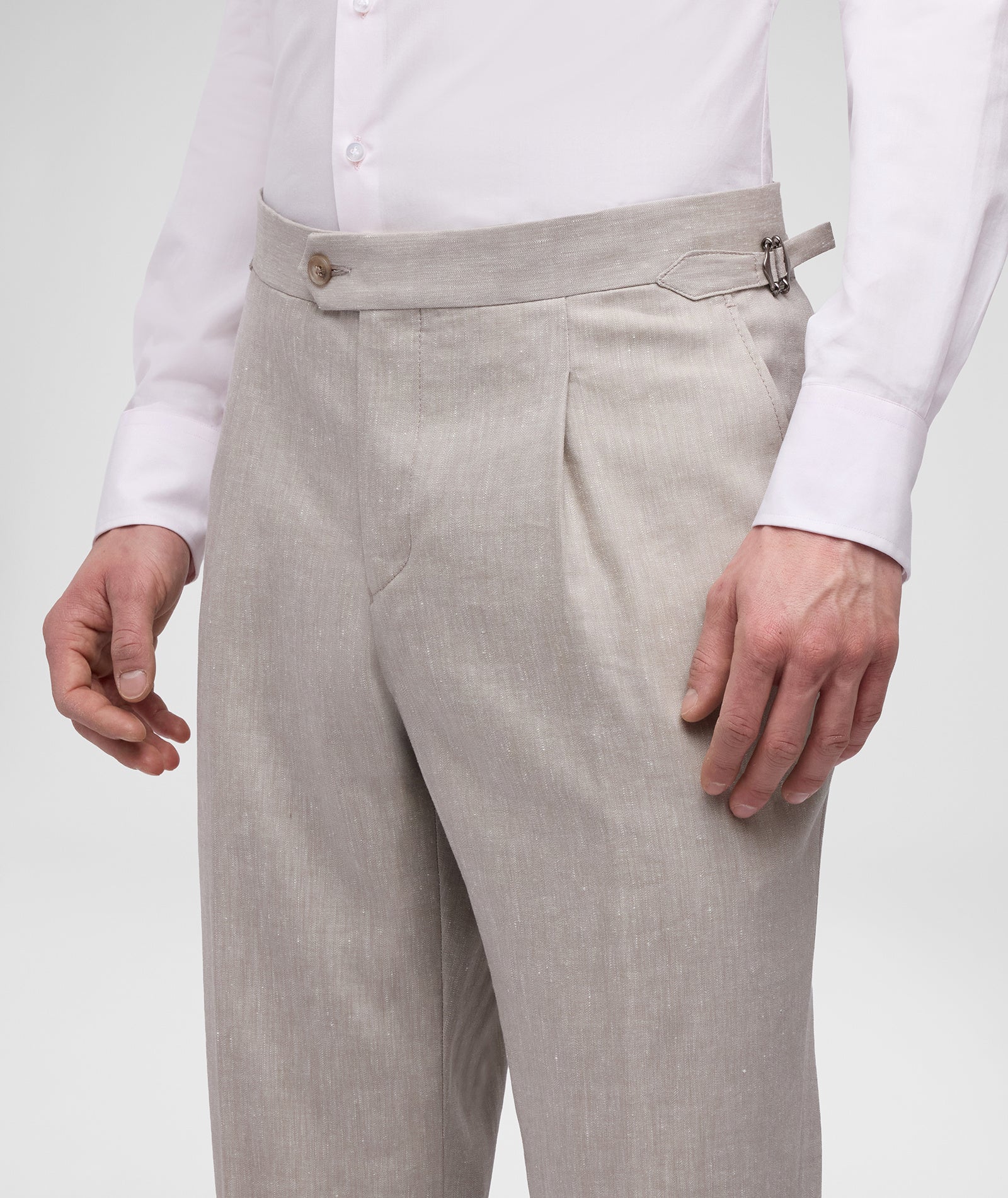Abito in lino lana beige effetto denim - Image 5