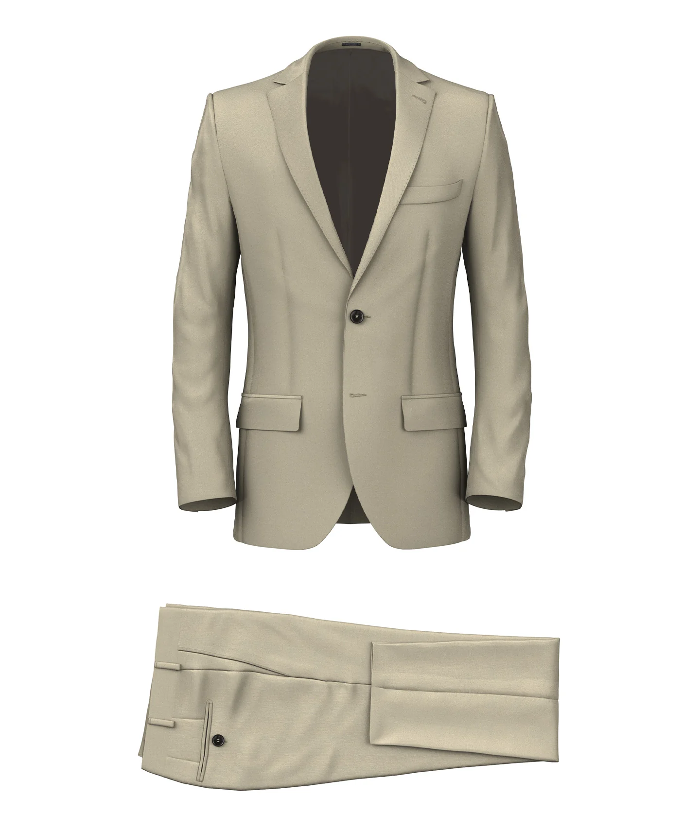 Abito in twill di cotone stretch beige