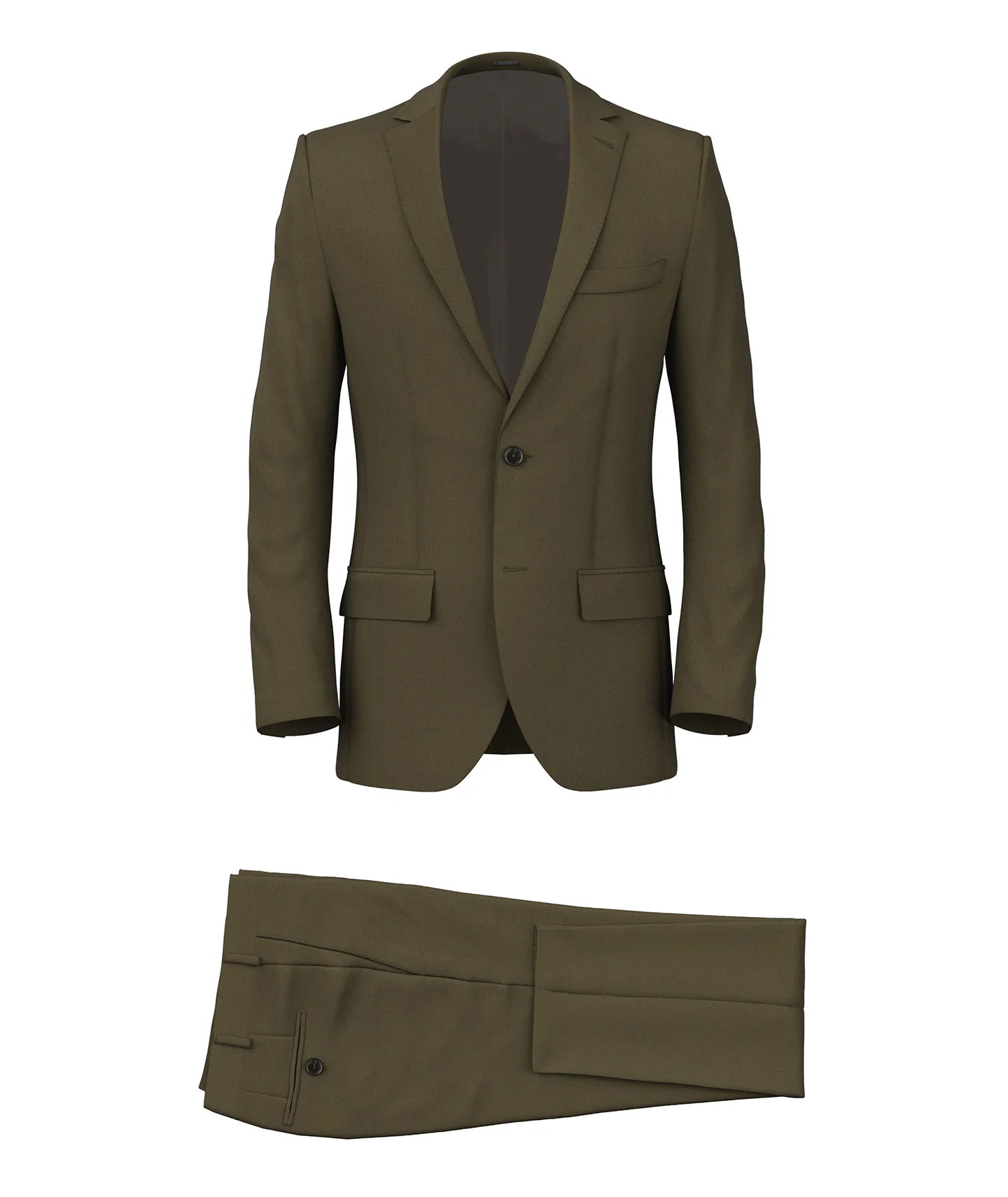 Abito in twill di cotone stretch verde