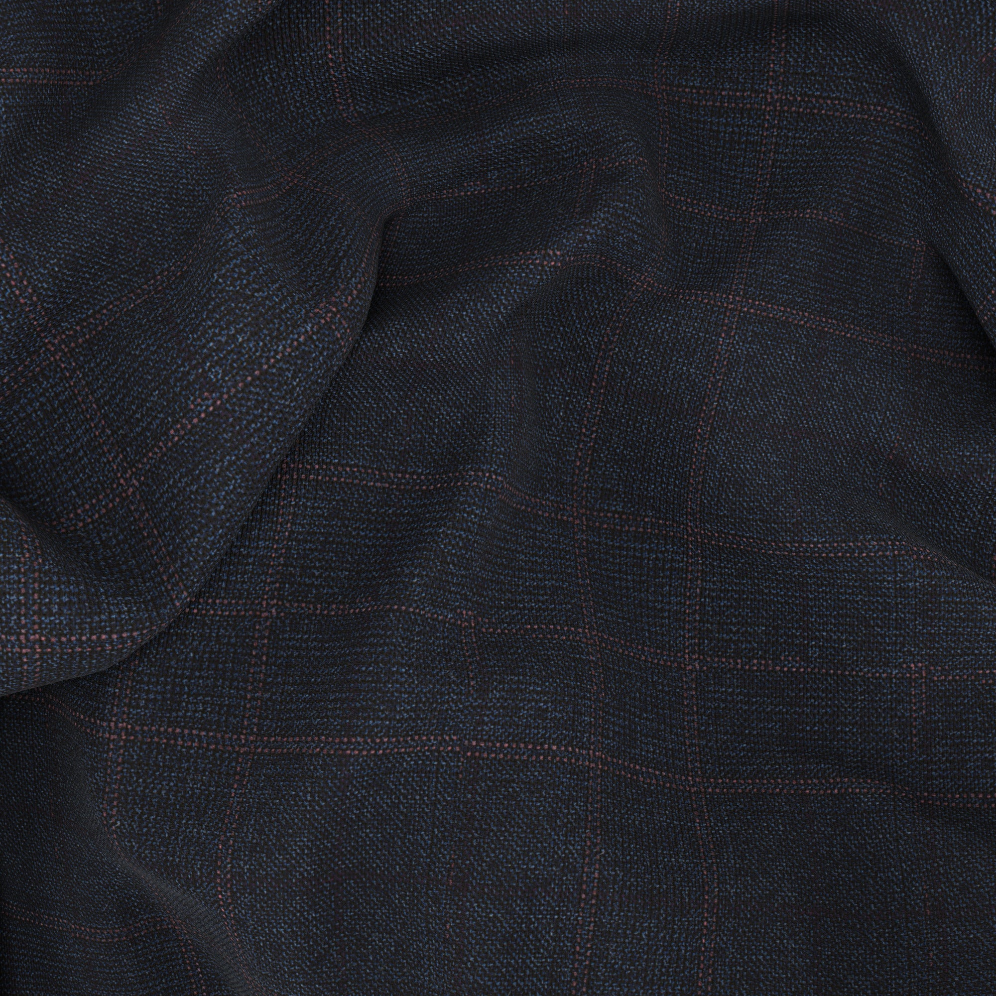 Abito Signature in lana Super 170's a quadri blu e rosso - Image 3
