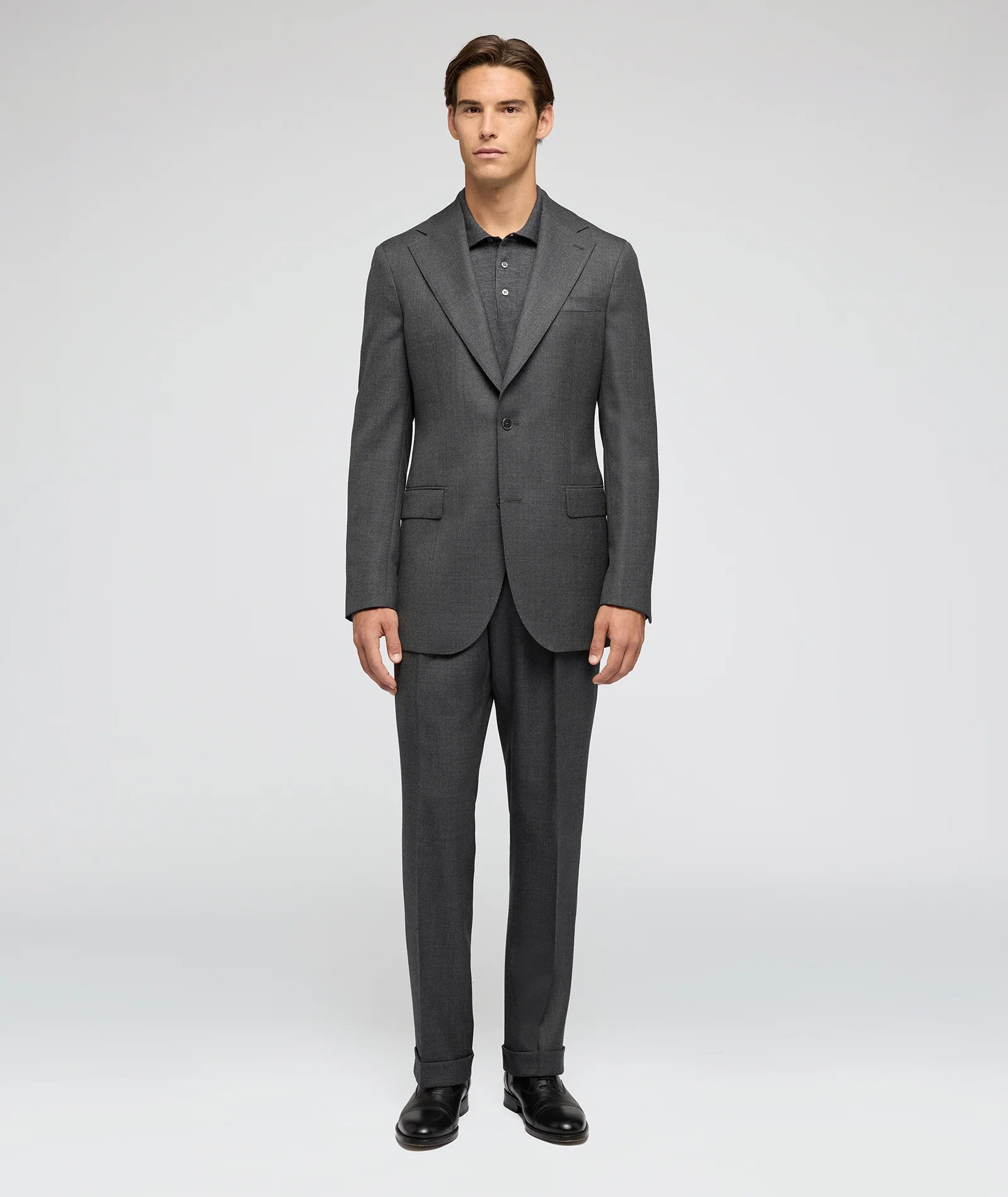 Abito Su Misura da Uomo grigio in twill di lana