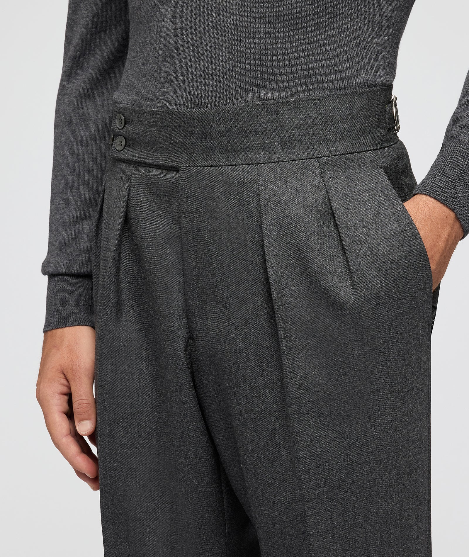 Abito Su Misura da Uomo grigio in twill di lana - Image 6