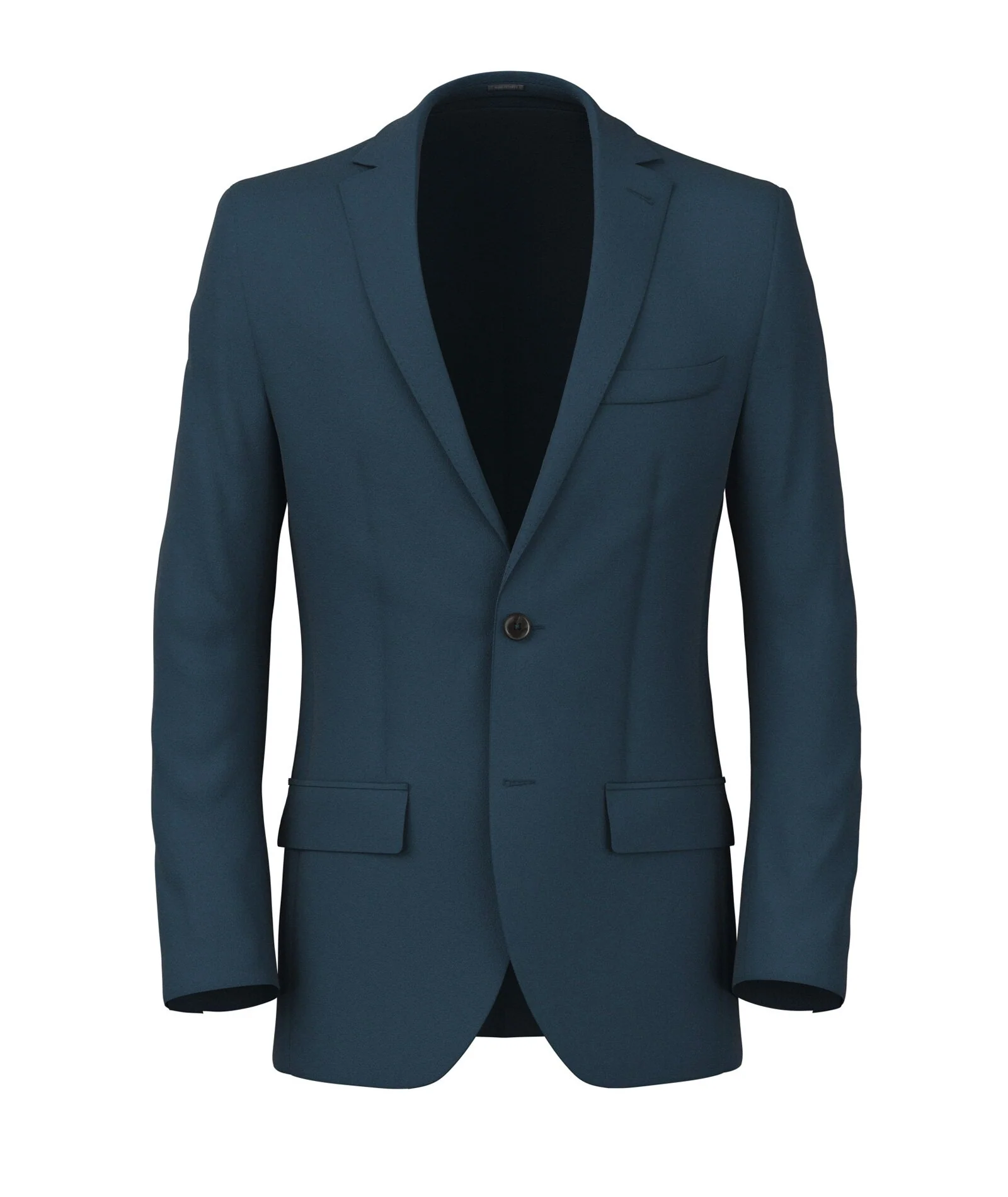 Blazer color petrolio in flanella di lana