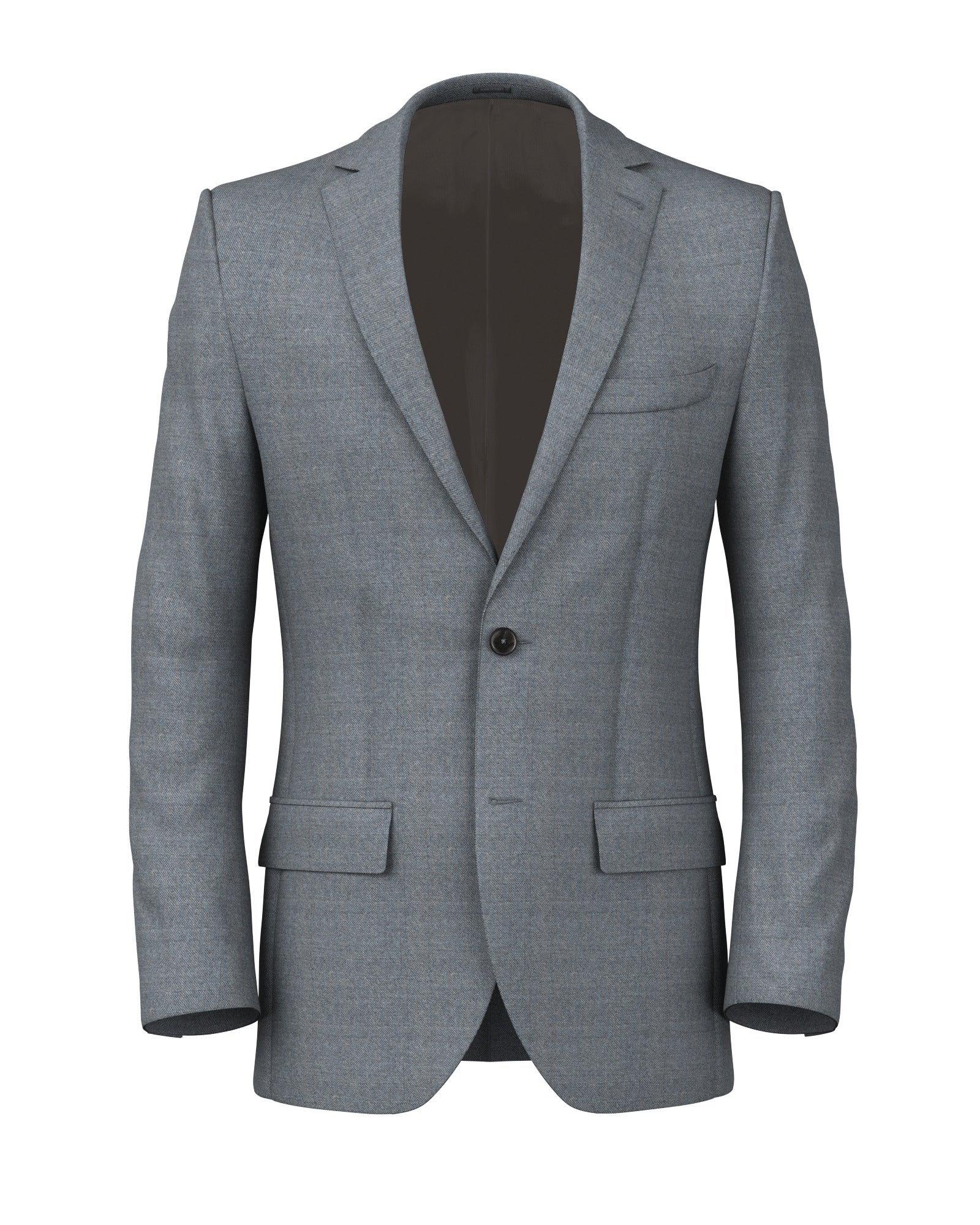 Blazer in grisaglia di lana azzurra