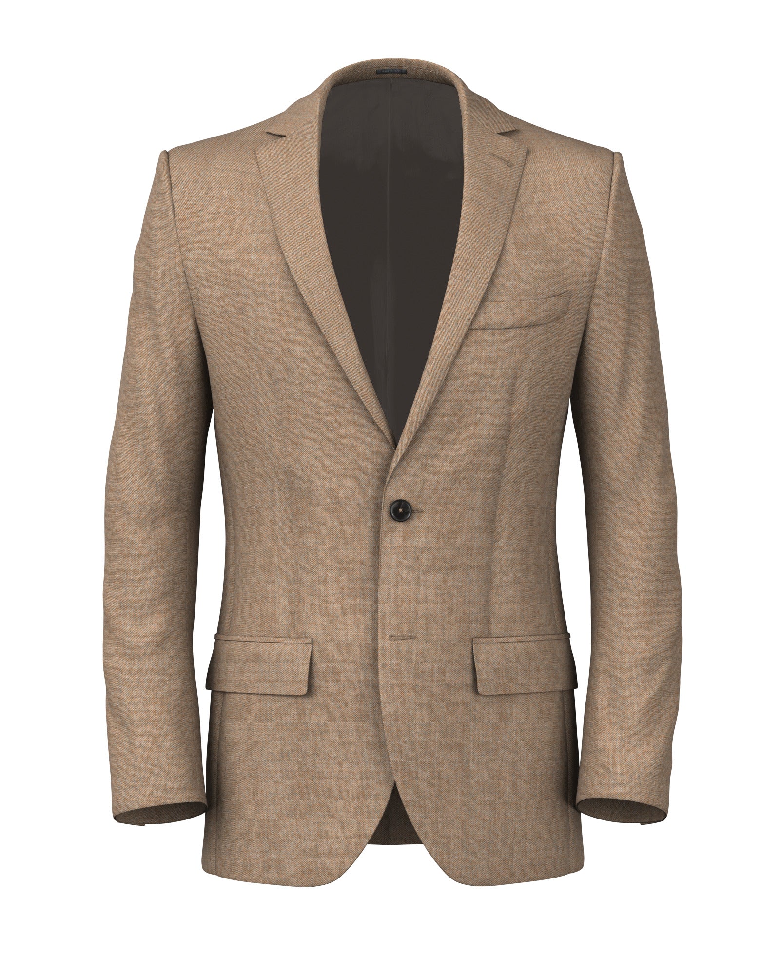 Blazer in grisaglia di lana color cammello