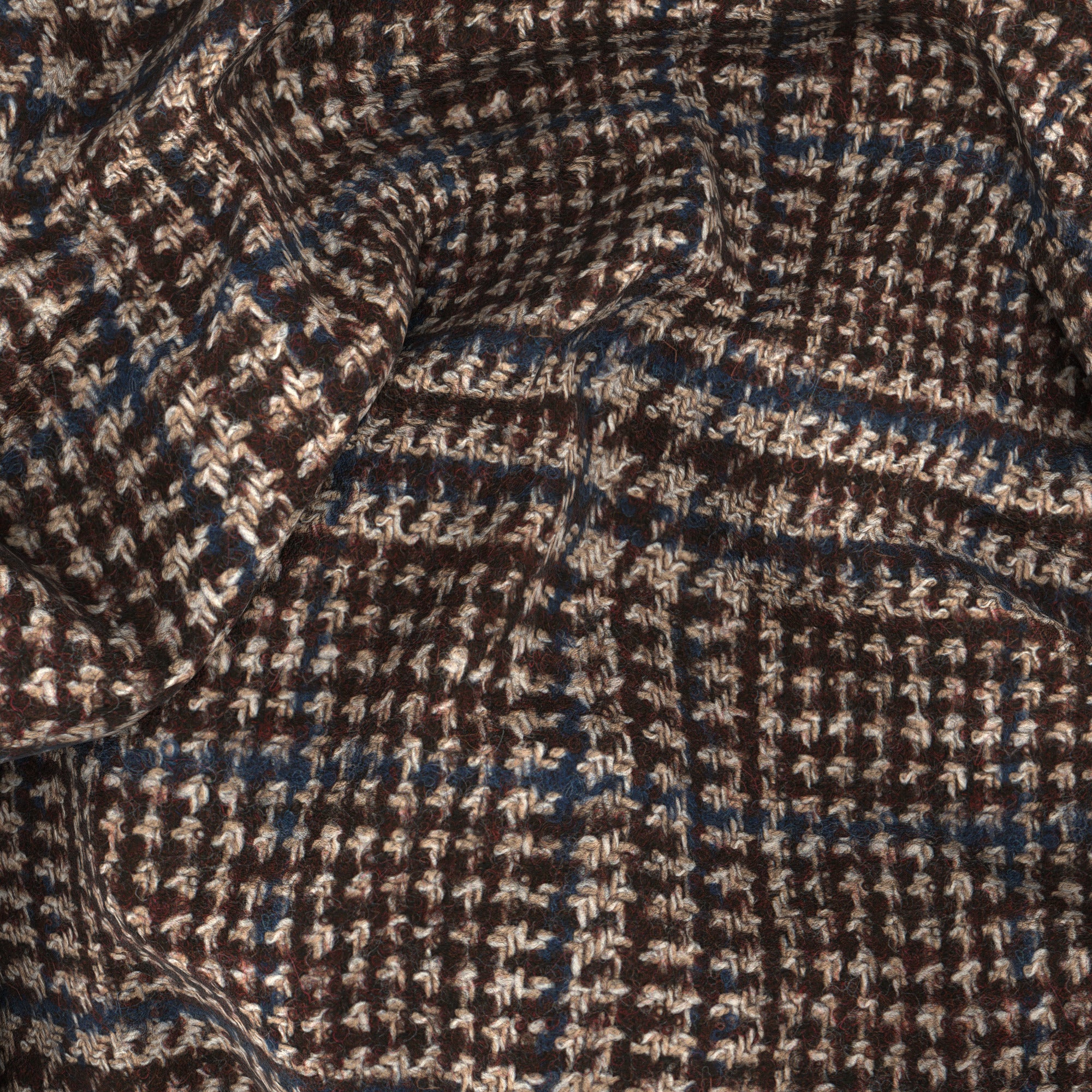 Blazer in lana e baby alpaca Principe di Galles marrone - Image 2