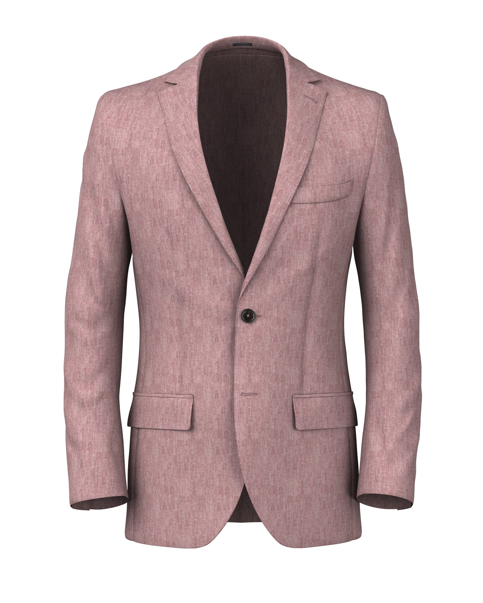 Blazer in lino con fantasia resca rosa