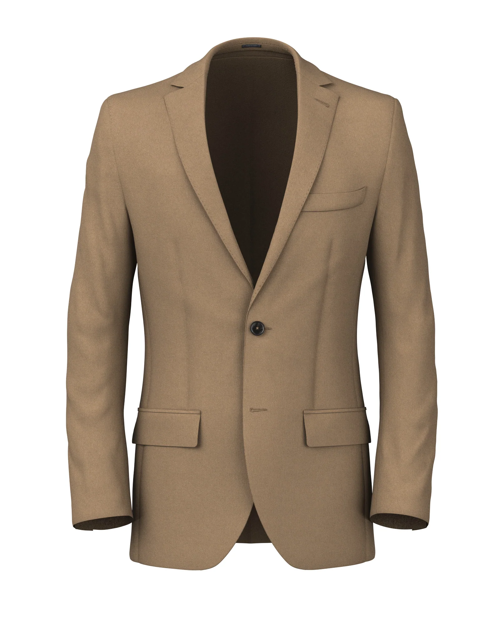 Blazer in twill di cotone stretch cammello