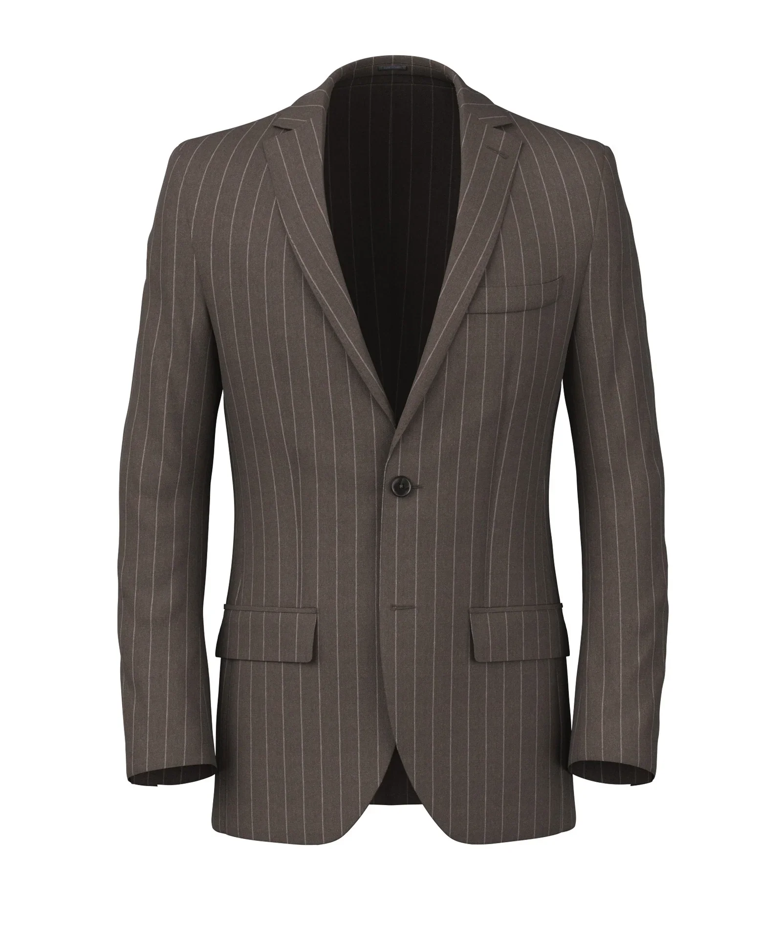 Blazer marrone a righe in lana