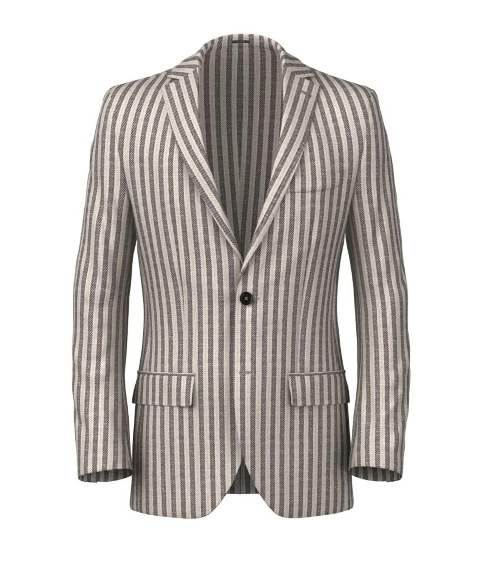 Blazer Marrone Beige a Righe