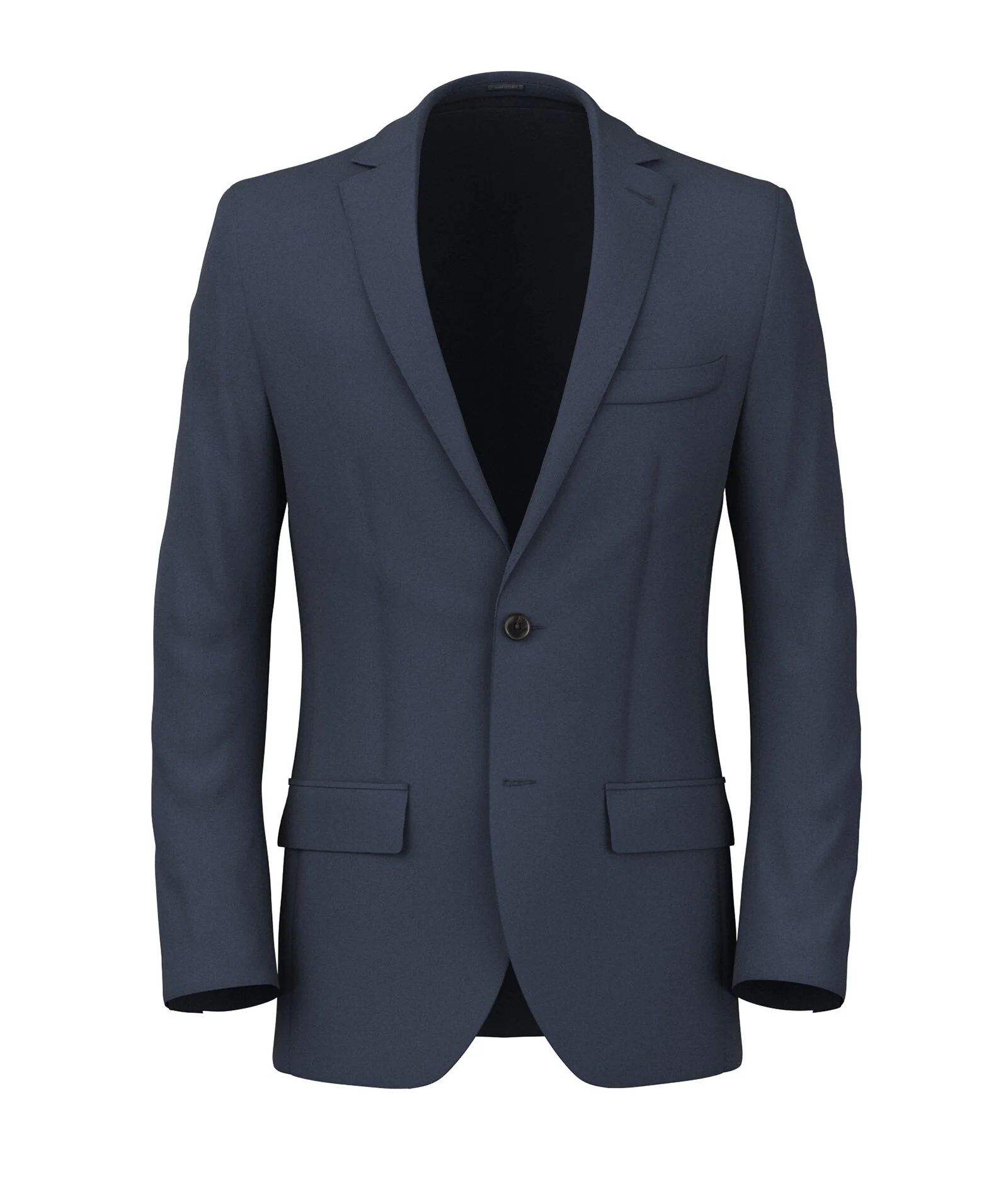 Blazer Su Misura da Uomo Blu Doppio Ritorto in Lana