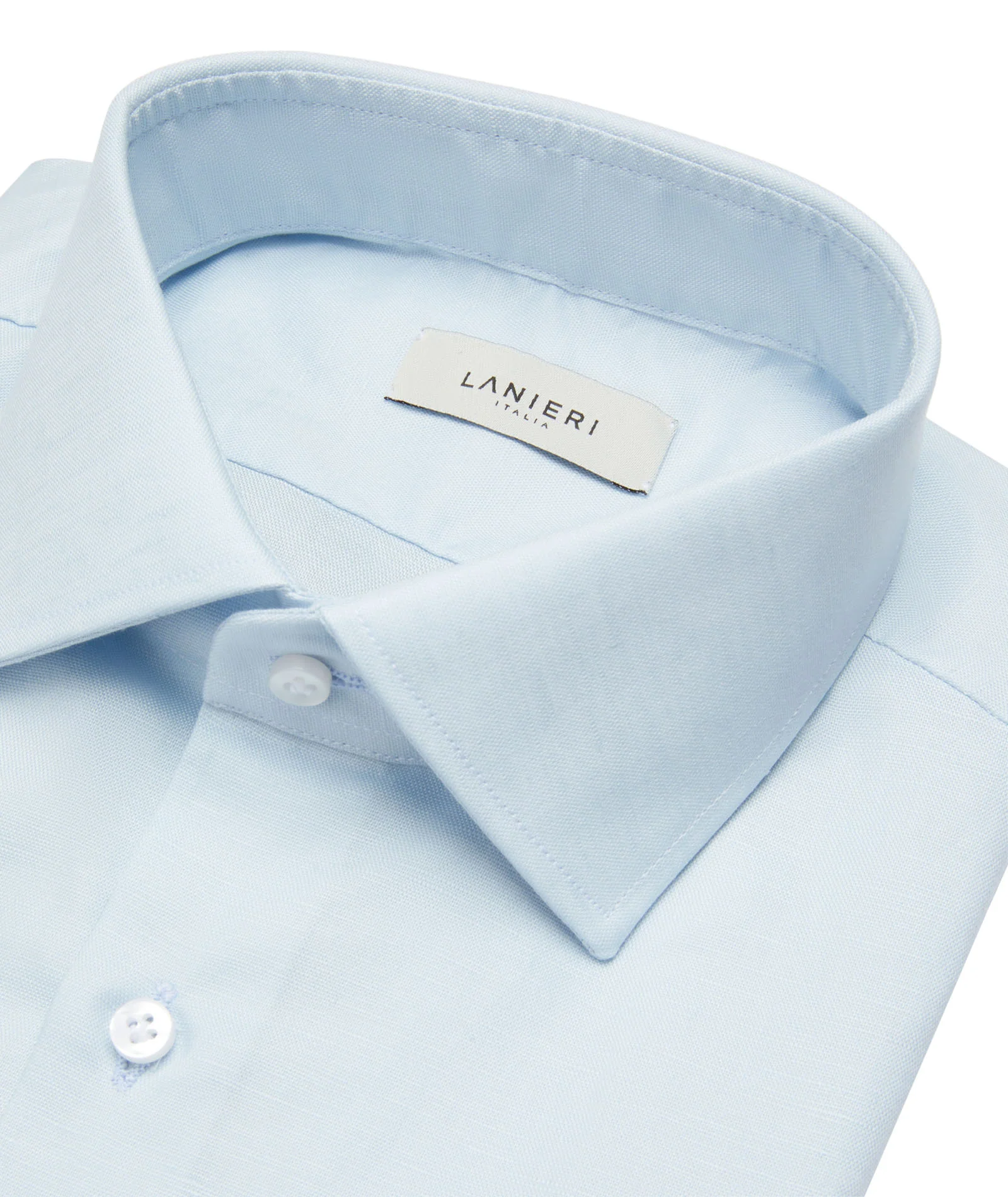 Camicia azzurro in cotone e lino