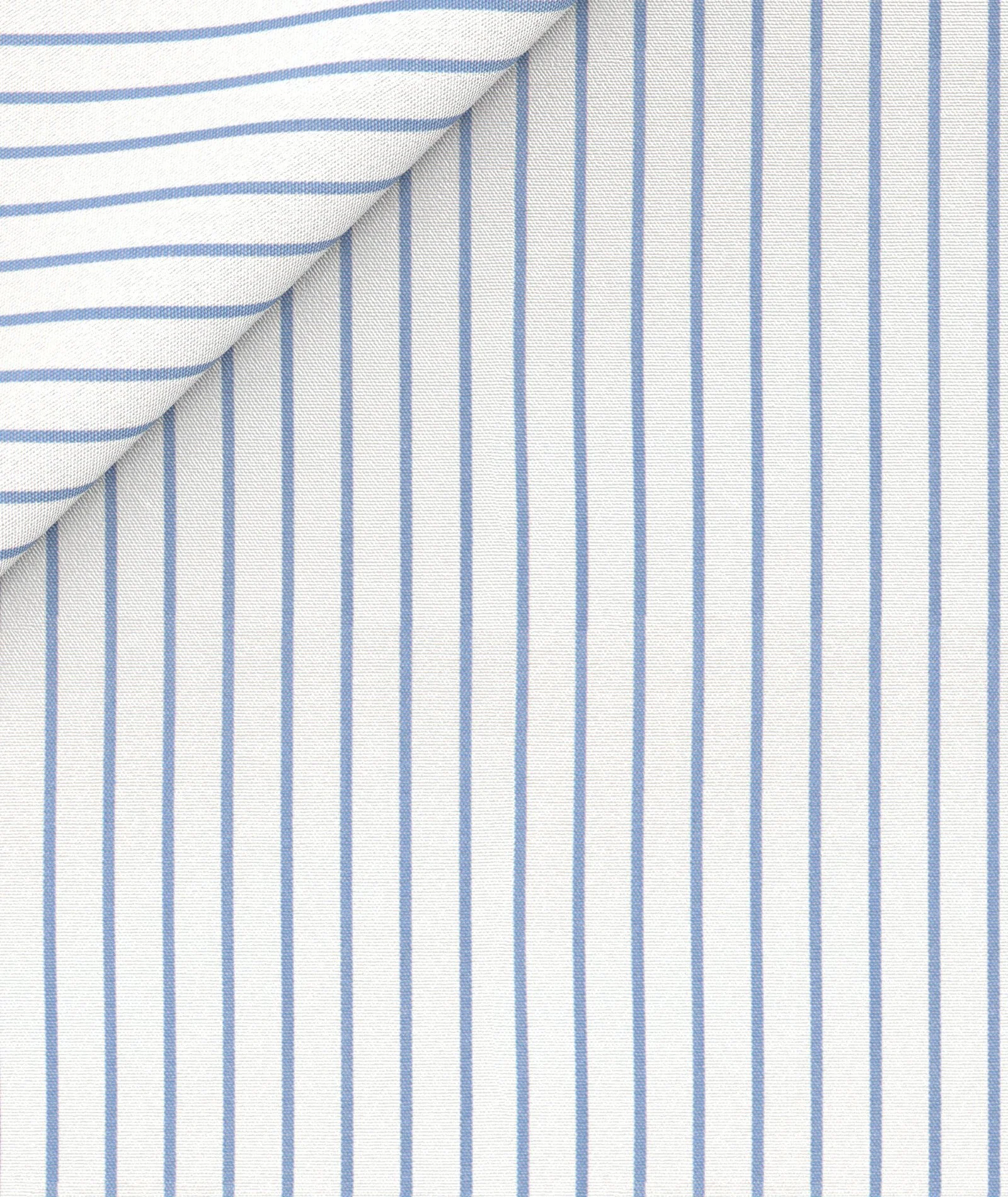 Camicia Bianca a righe Azzurre in Popeline di Cotone - Image 4