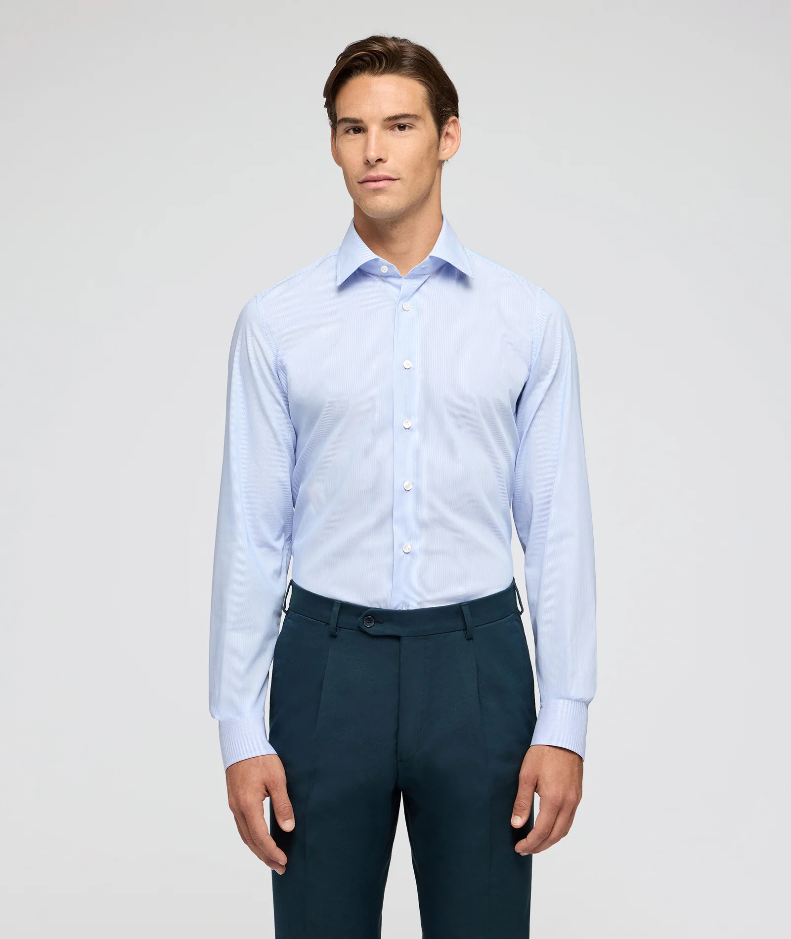 Camicia Easy Iron Azzurra Righe