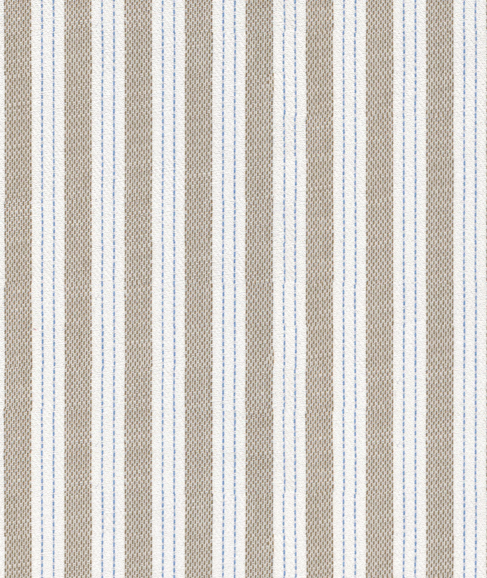 Camicia in cotone-lino rigata bianca e beige - Image 4