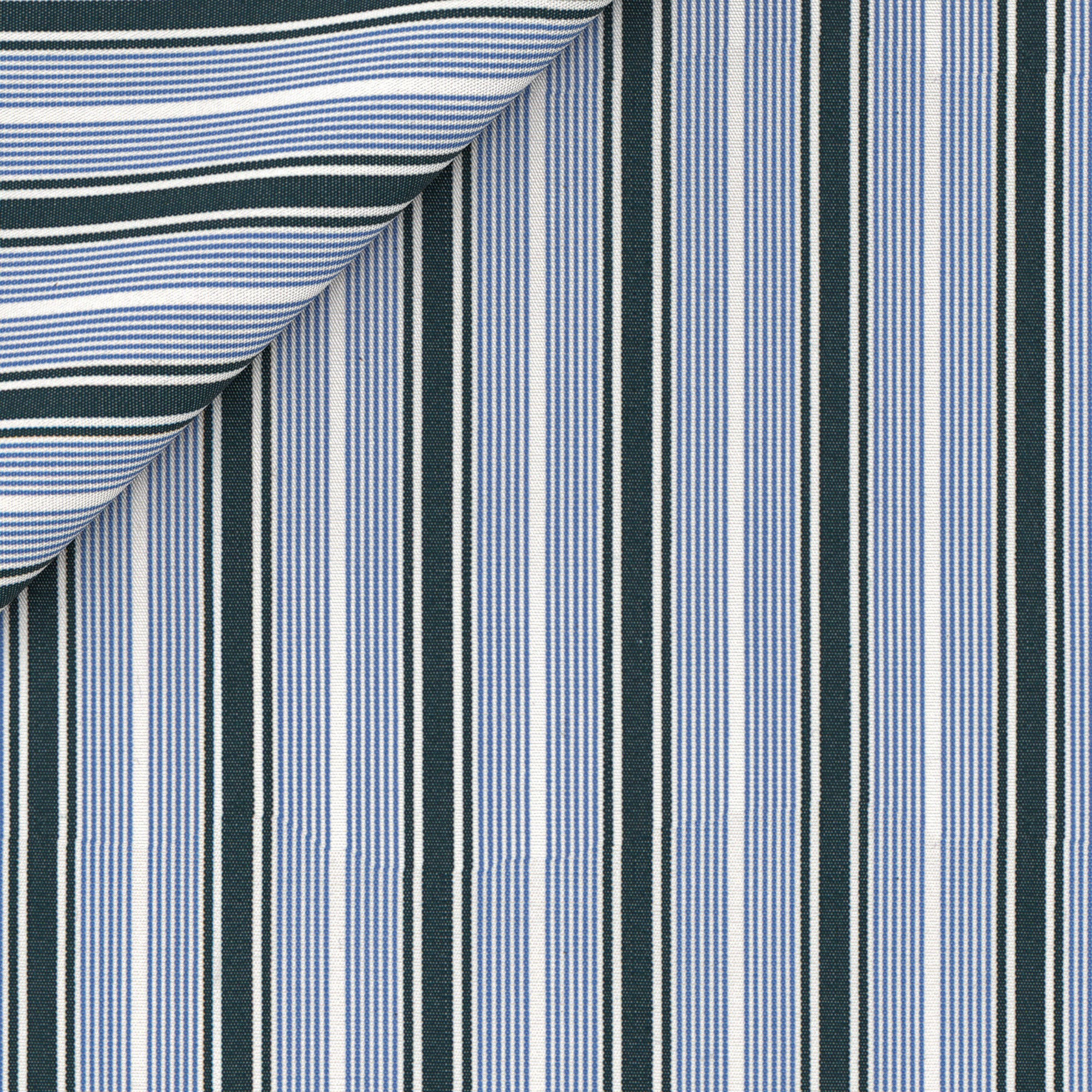 Camicia in cotone rigata azzurro e verde - Image 5