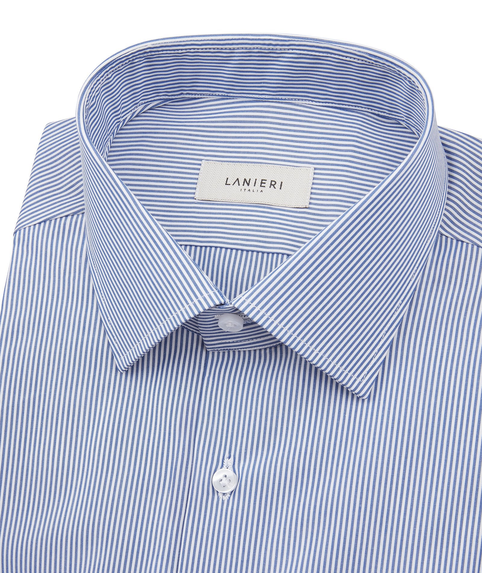 Camicia Microriga blu in Popeline di Cotone - Image 2