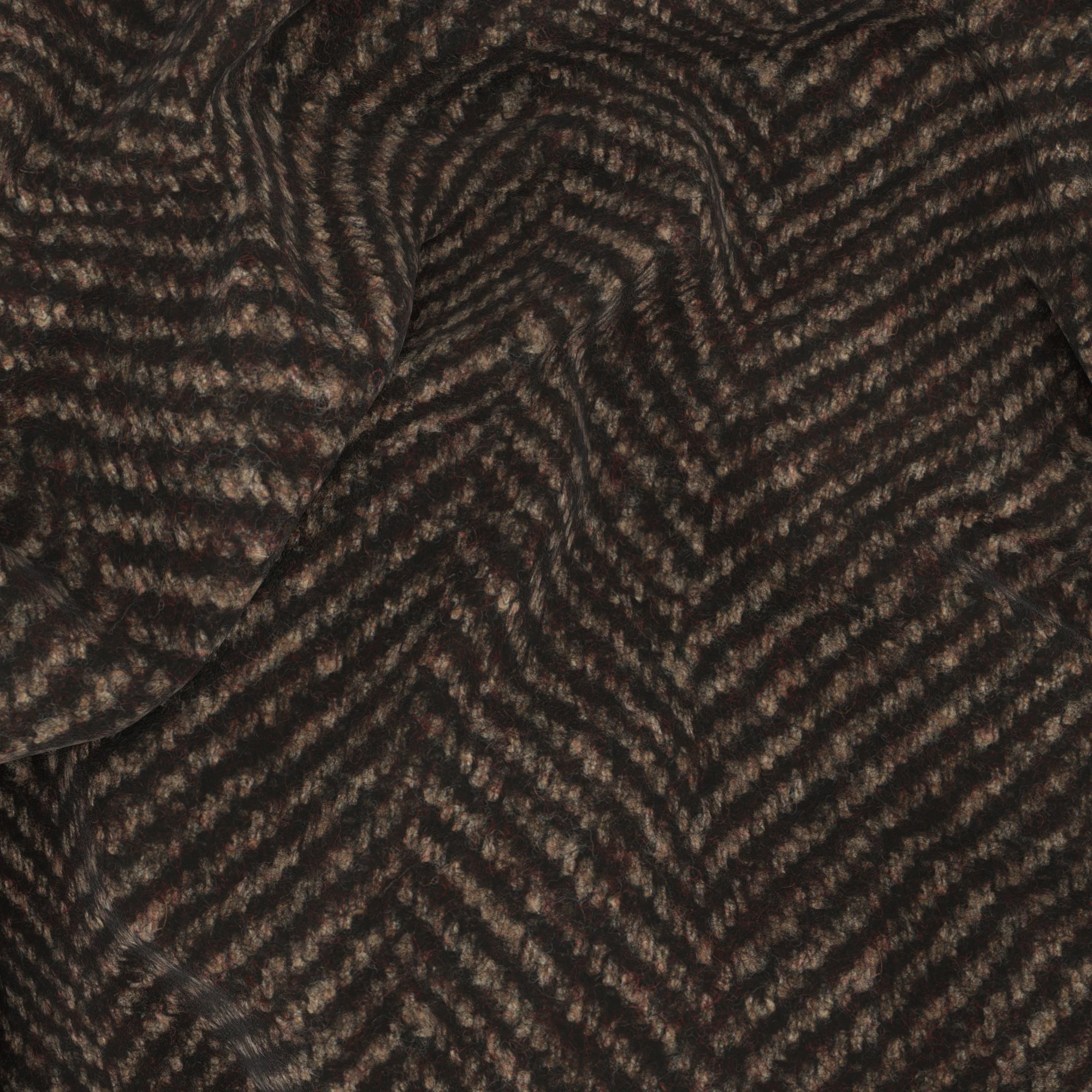 Cappotto Signature in lana e baby alpaca spigato marrone - Image 3