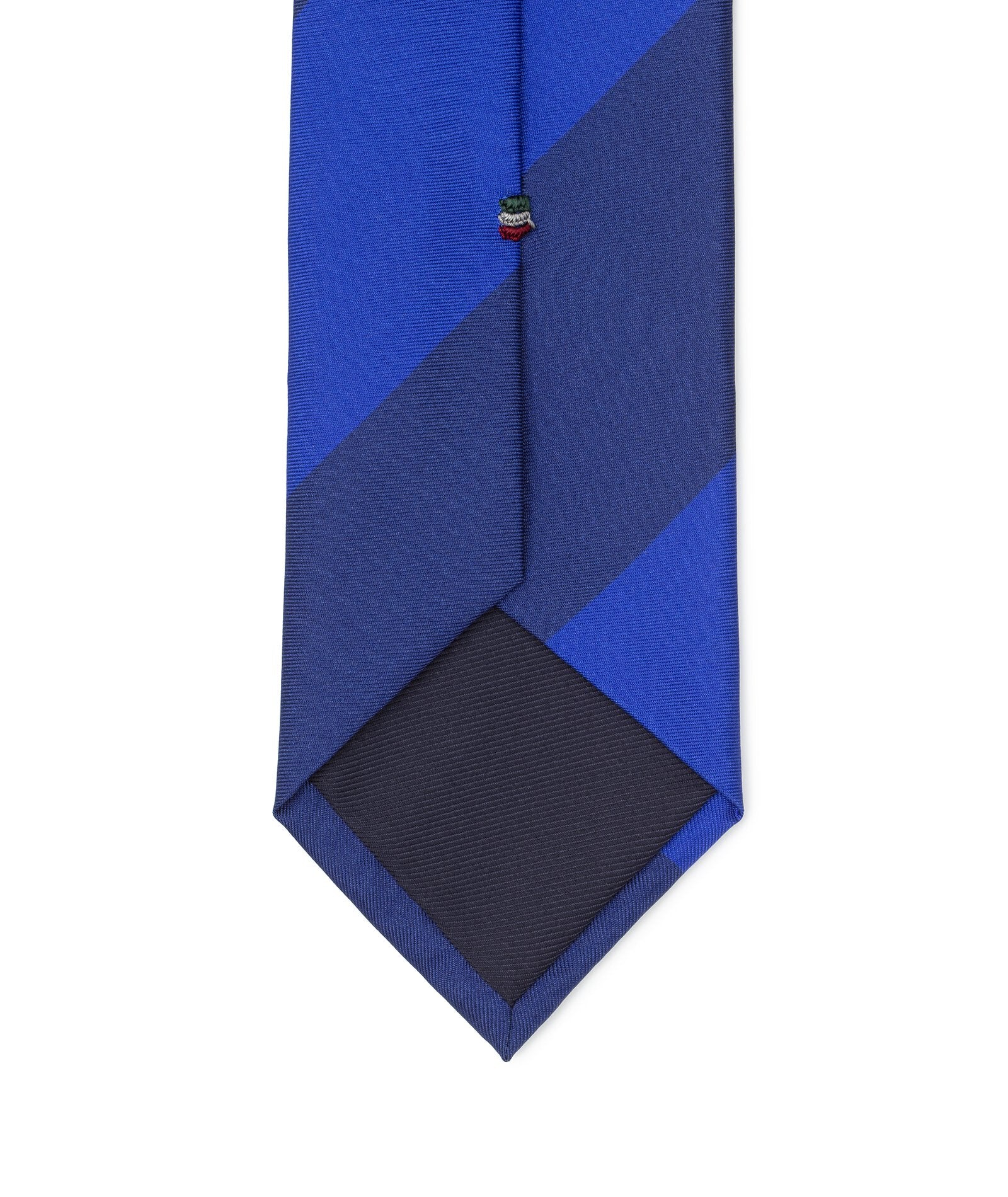 Cravatta Blu e Blu elettrico Regimental in twill di Seta - Image 3