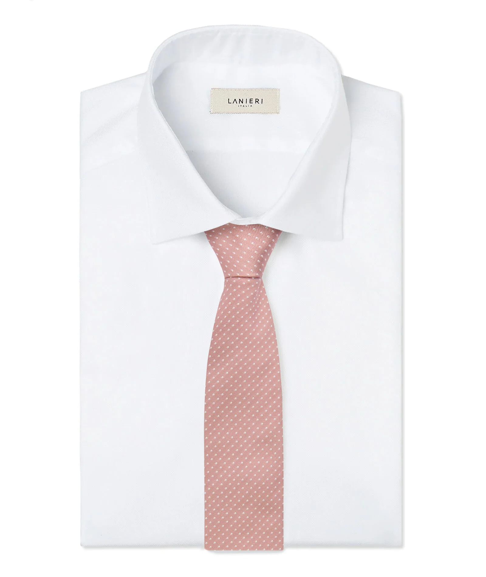 Cravatta in jacquard di seta a pois rosa - Image 3