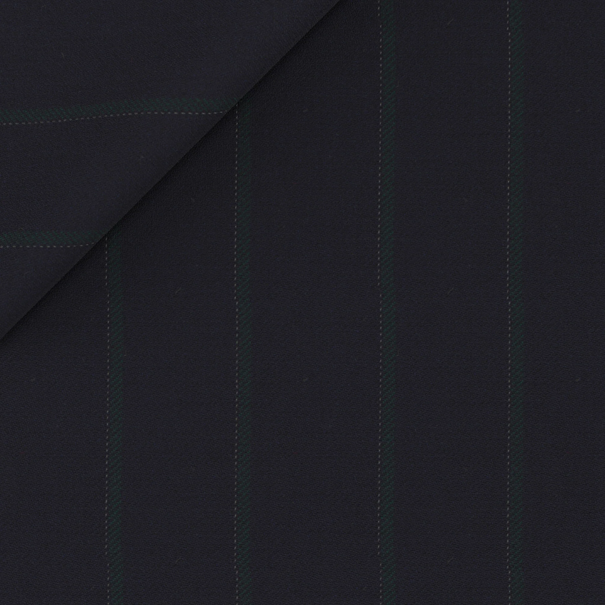 Giacca in lana blu gessata verde - Image 2