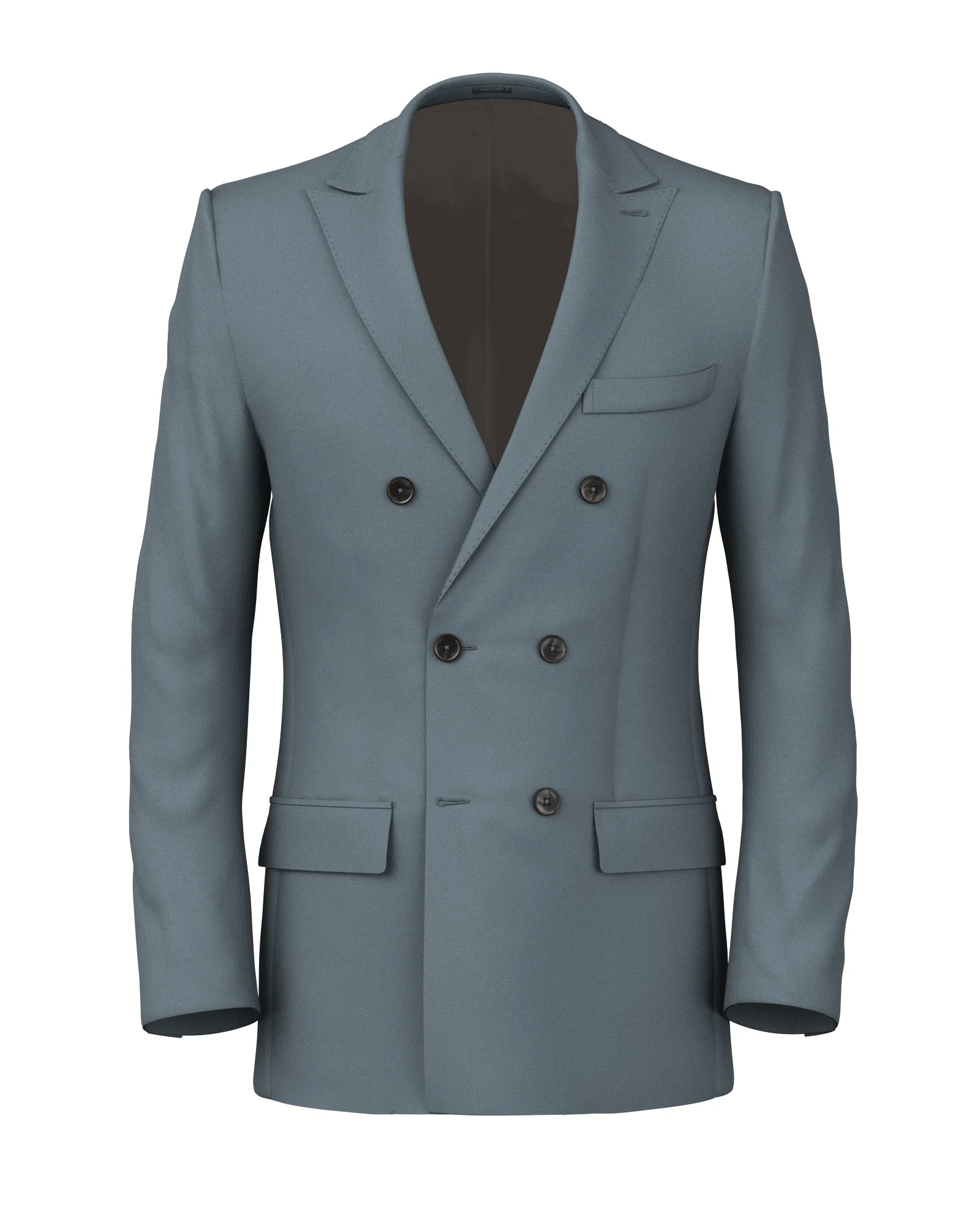 Giacca in lana lino azzurro denim