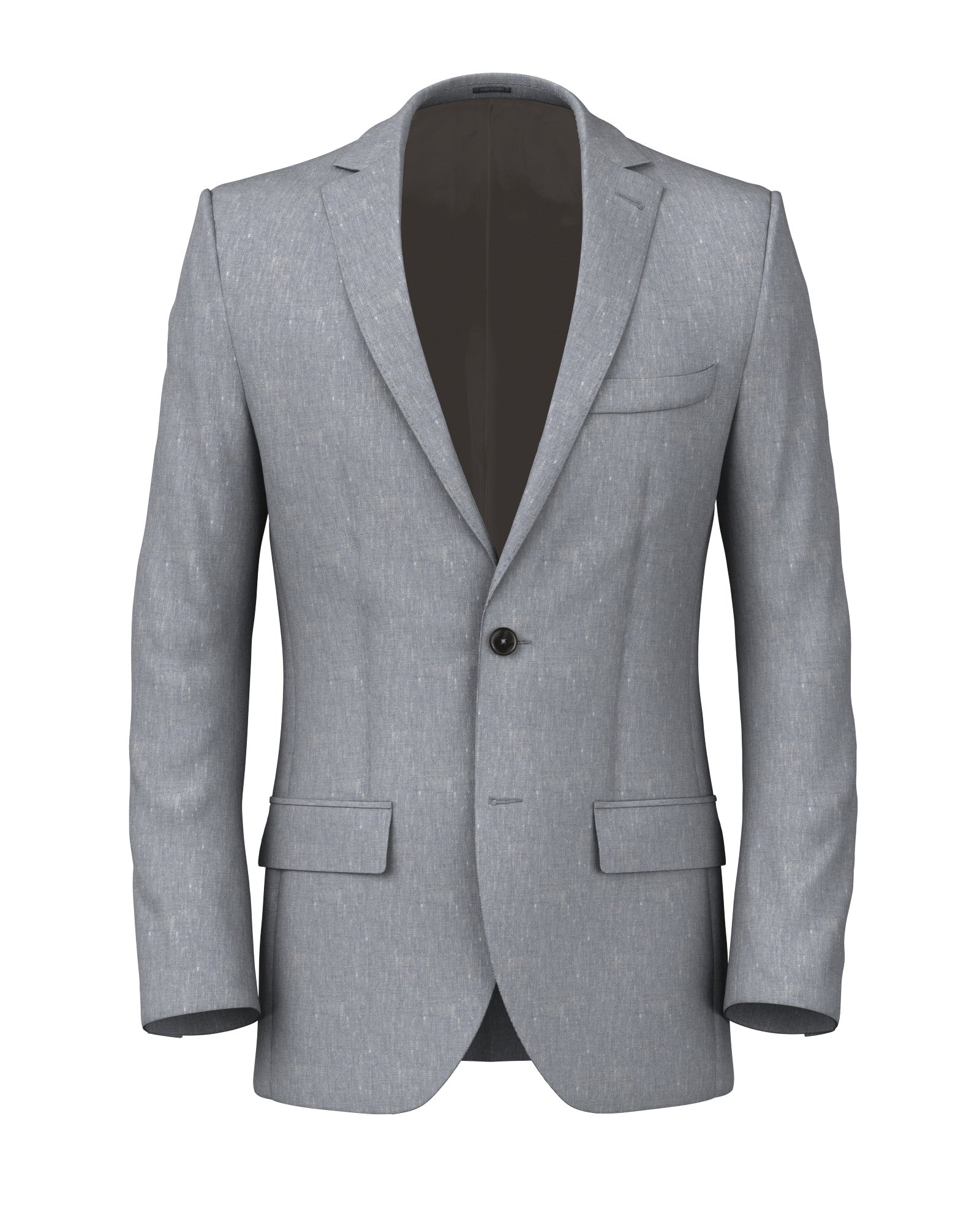 Giacca in lino lana azzurro effetto denim