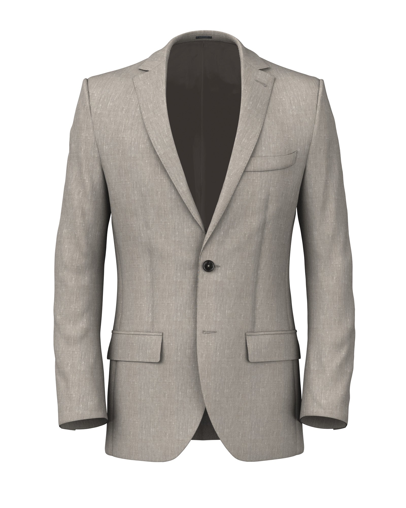 Giacca in lino lana beige effetto denim