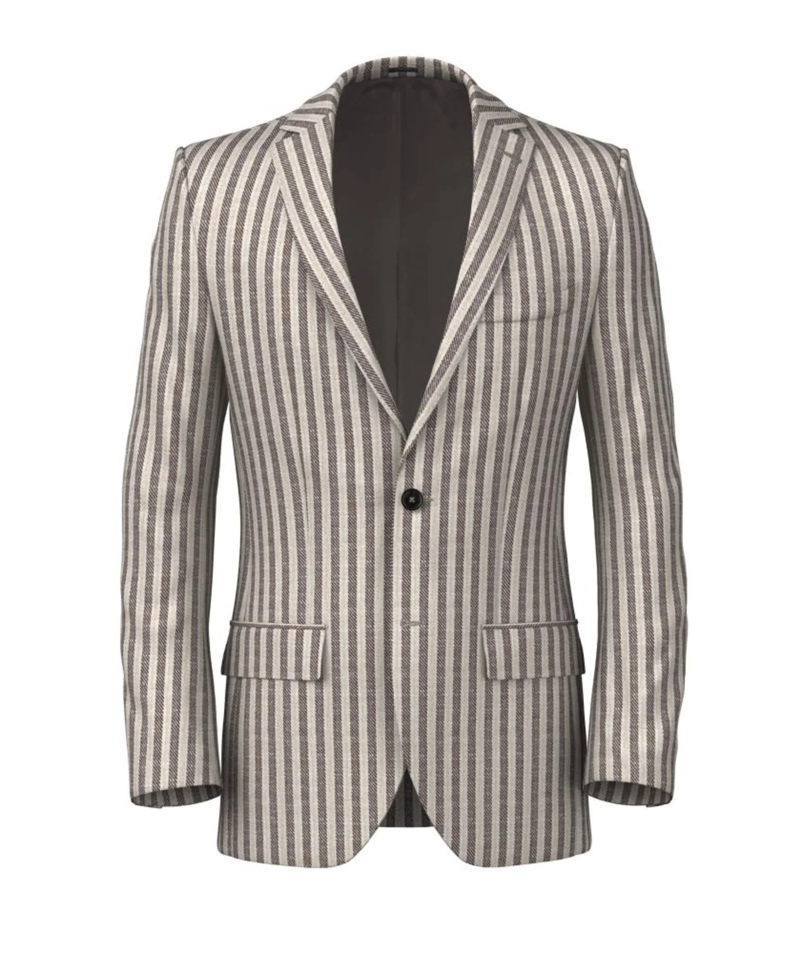 Giacca Marrone Beige a Righe