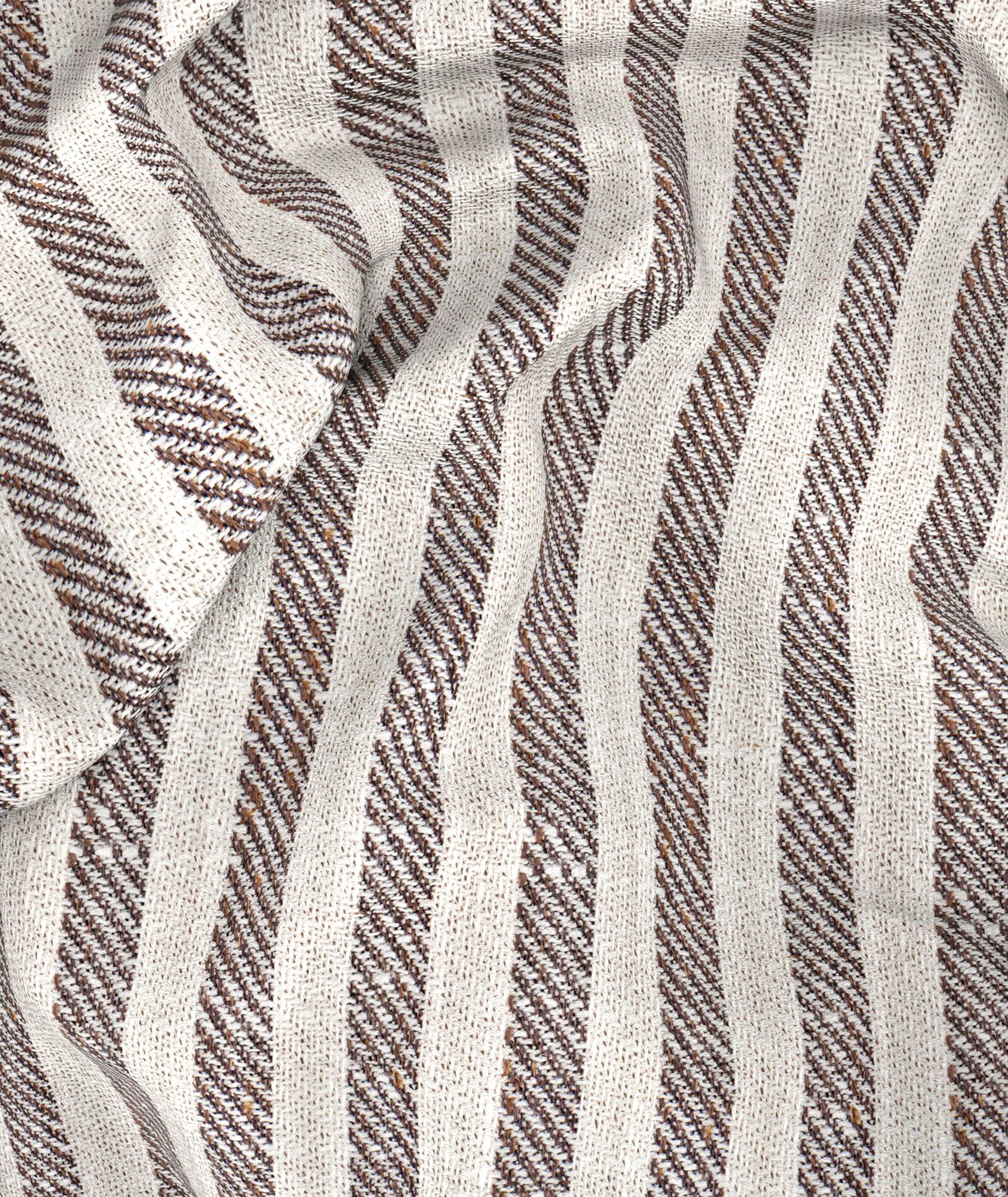 Giacca Marrone Beige a Righe - Image 3