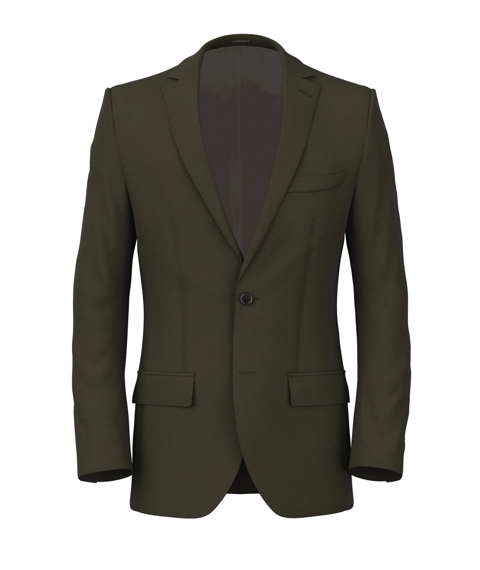 Giacca Su Misura da Uomo verde oliva in lana stretch