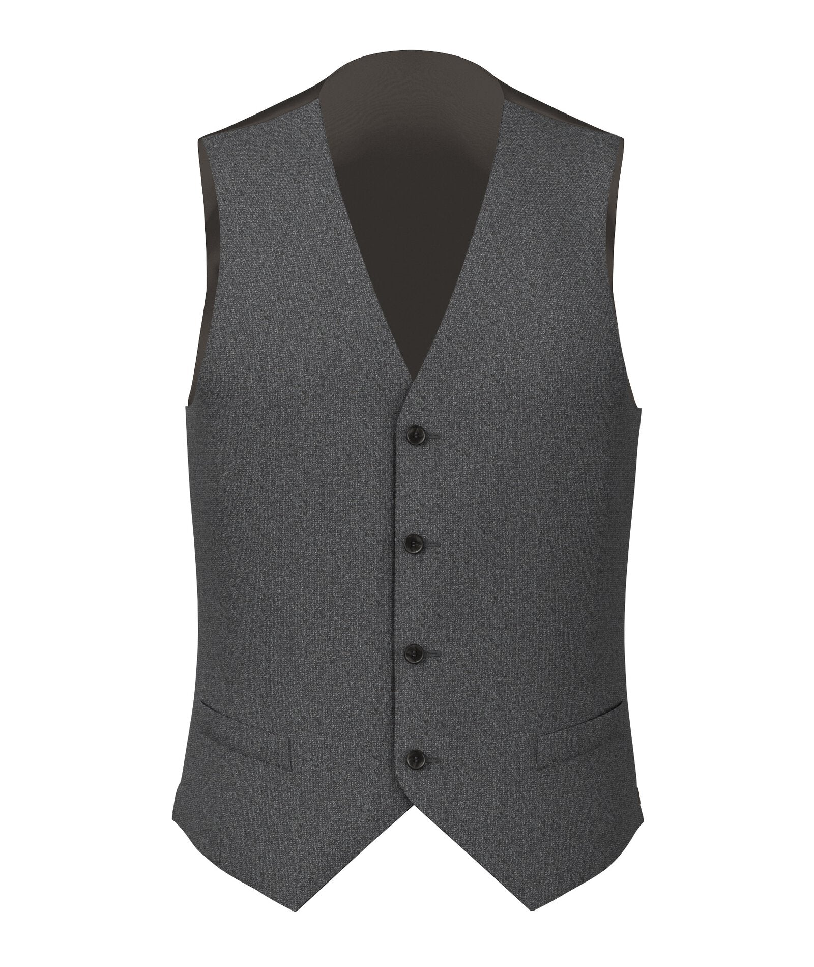 Gilet Grigio in Tela Hopsack di Lana