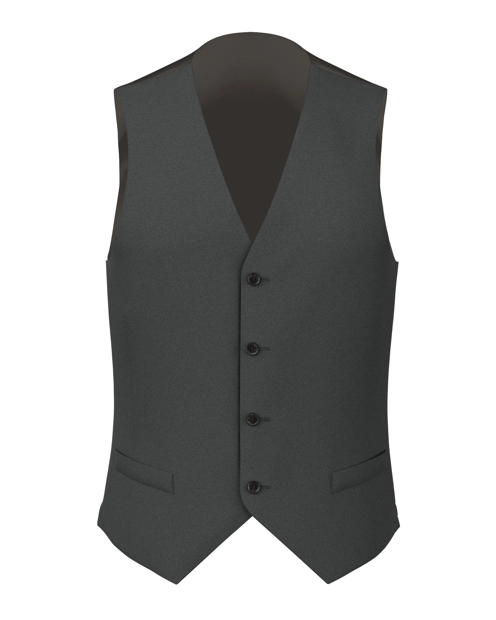 Gilet grigio medio mélange in twill di lana