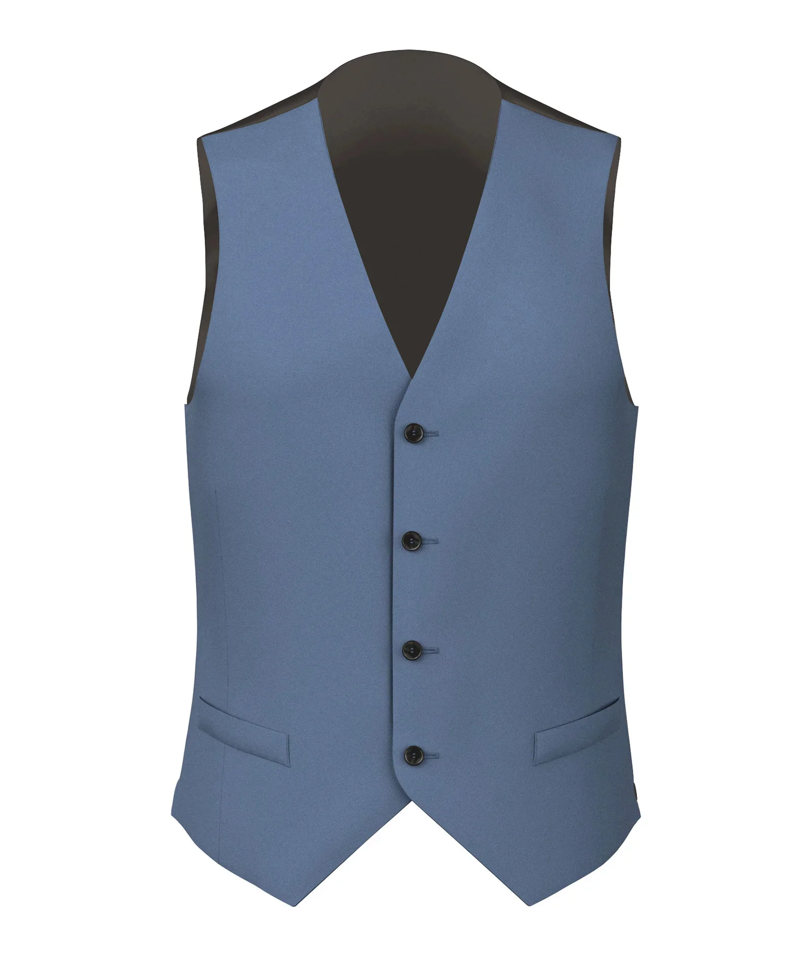 Gilet in flanella di lana azzurro polvere