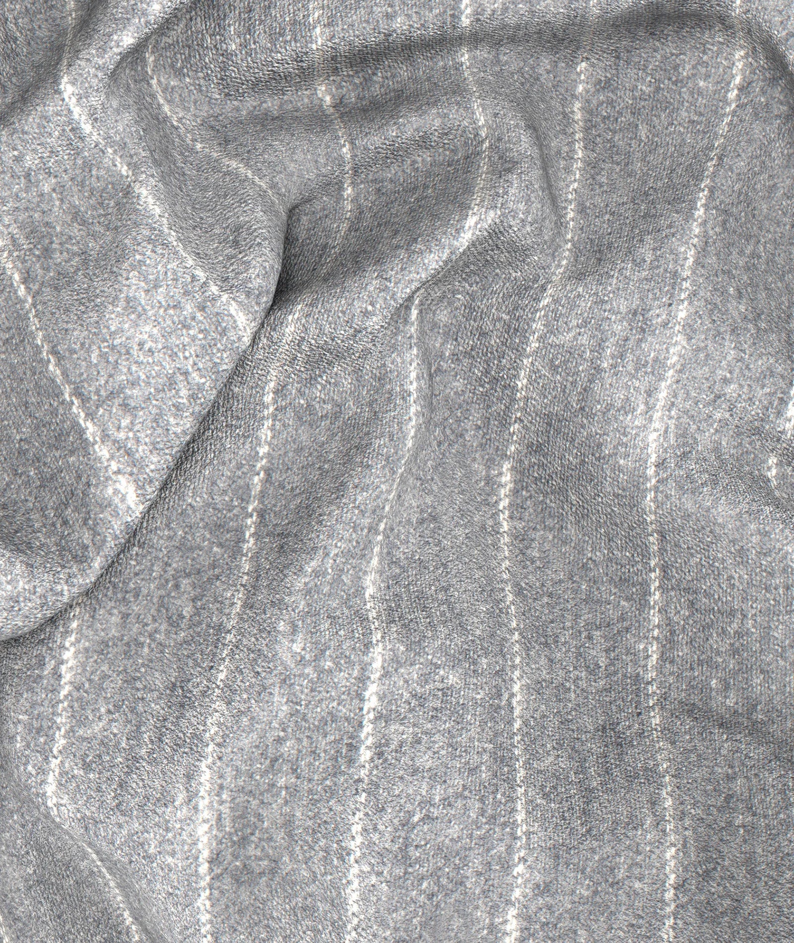 Gilet in flanella di lana gessato grigio - Image 4