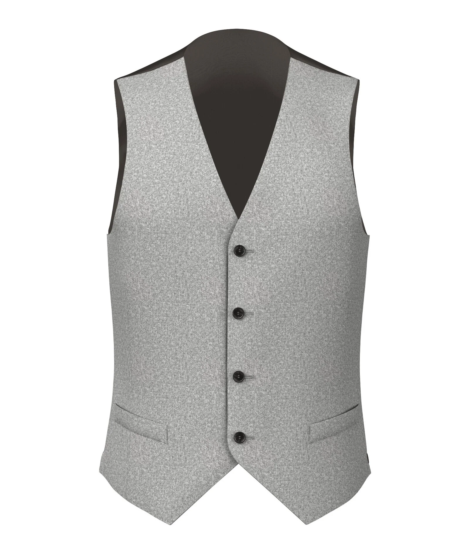 Gilet in flanella di lana grigio chiaro mélange