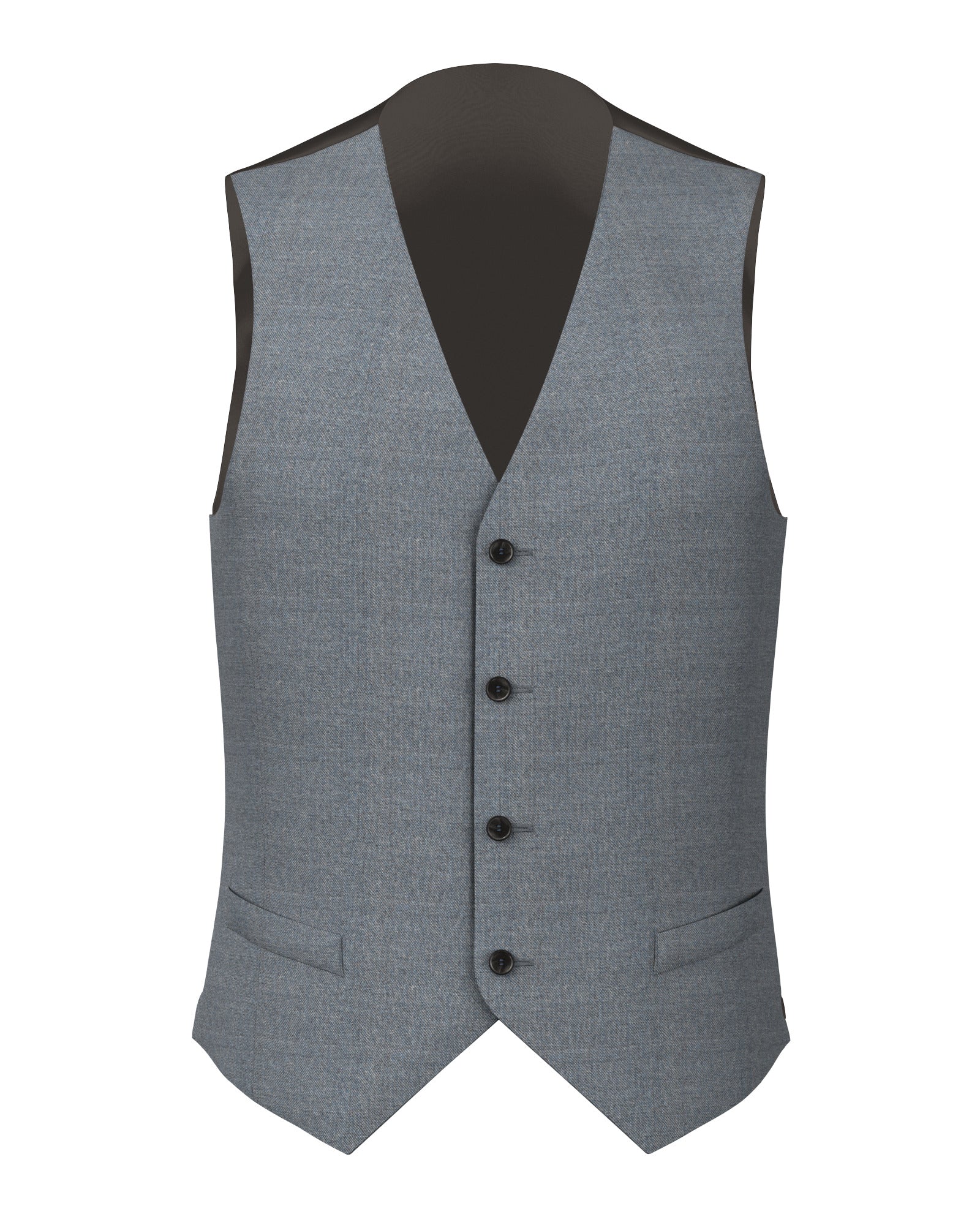Gilet in grisaglia di lana azzurra