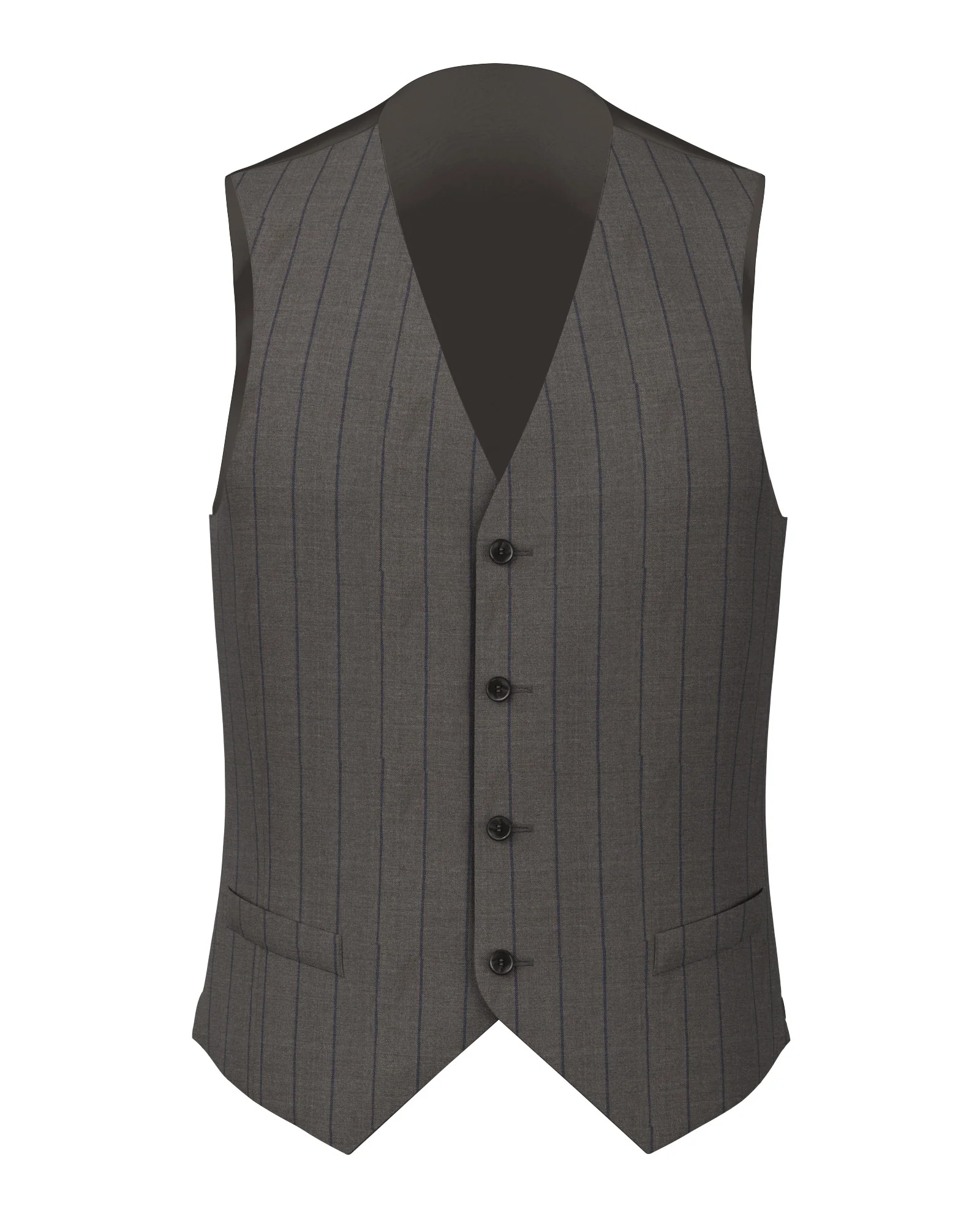 Gilet in lana gessato canna di fucile e blu