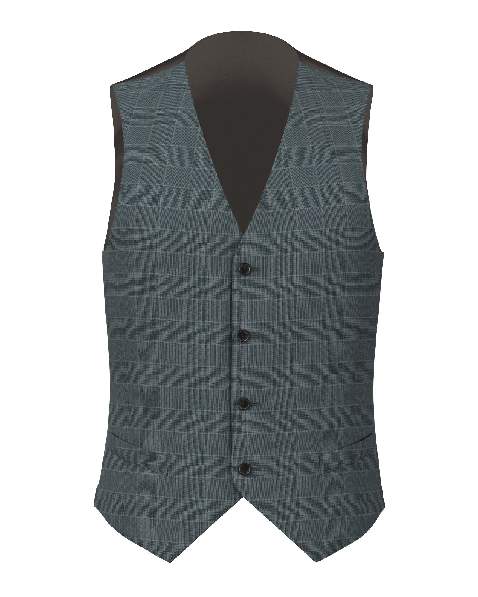 Gilet in lana-seta Principe di Galles grigio