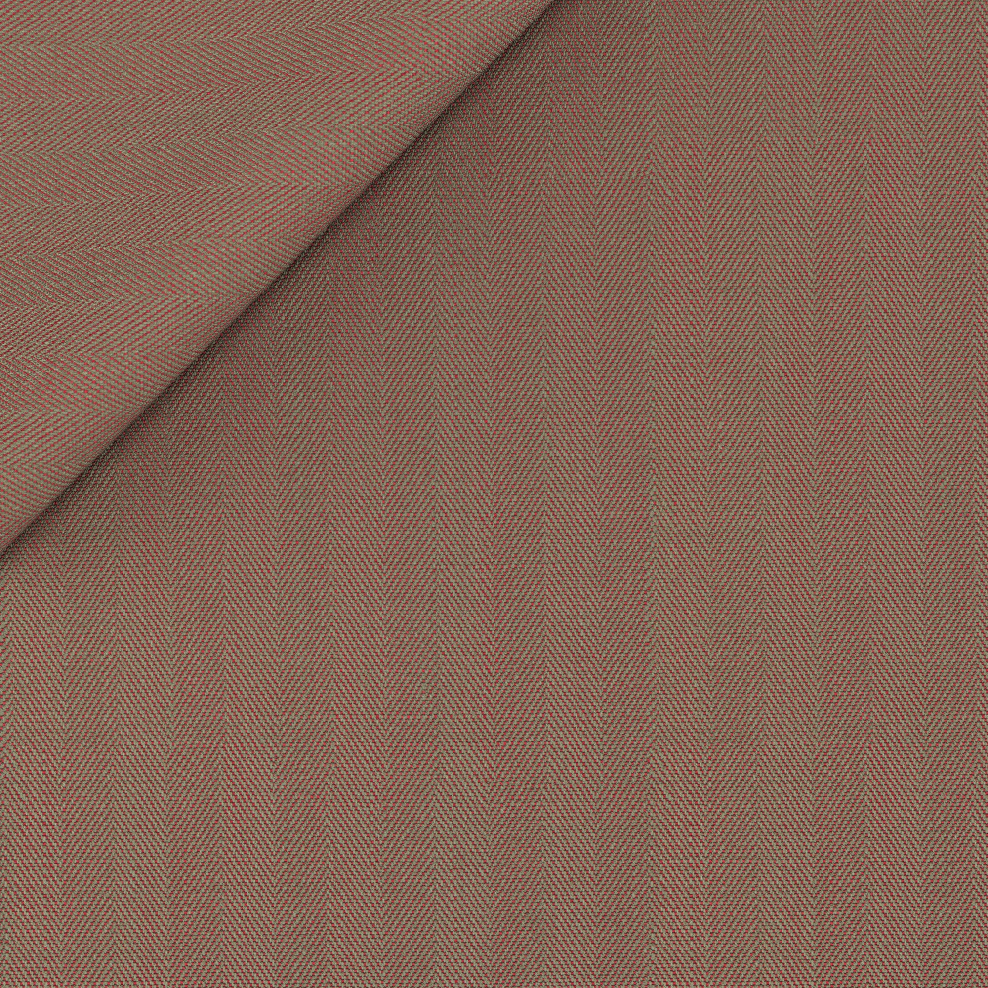 Gilet in lana solaro spigato khaki e rosso - Image 2