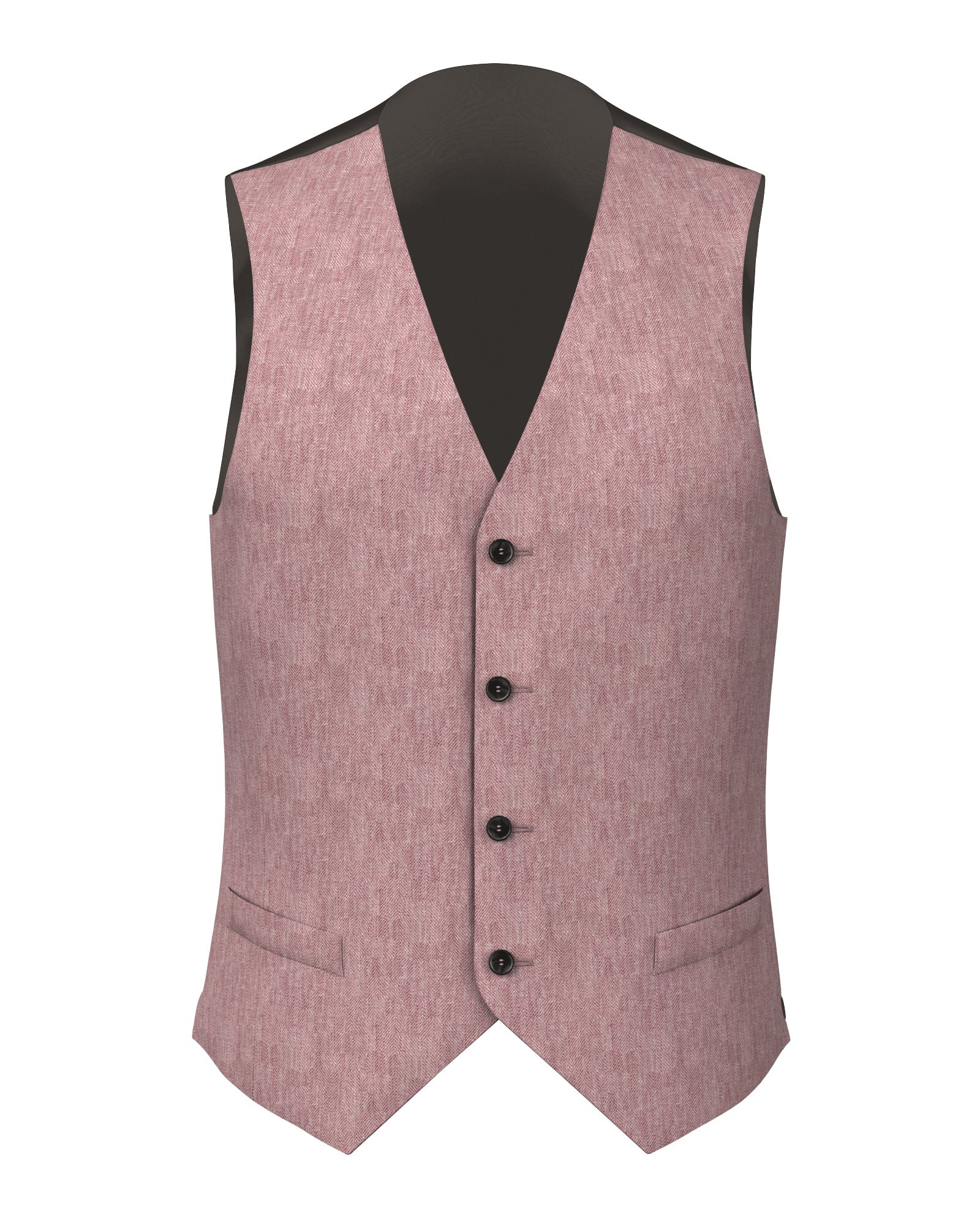 Gilet in lino con fantasia resca rosa