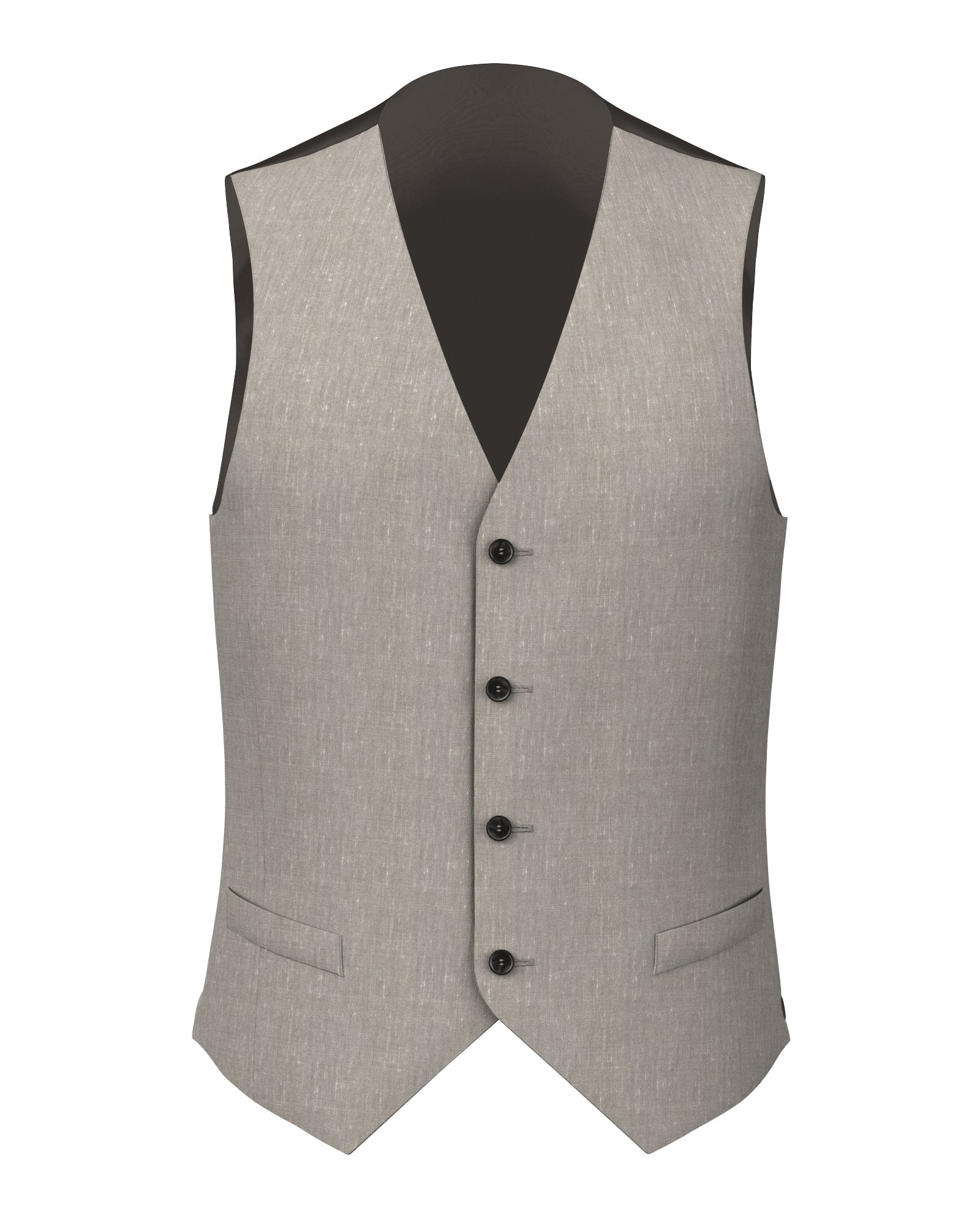 Gilet in lino lana beige effetto denim