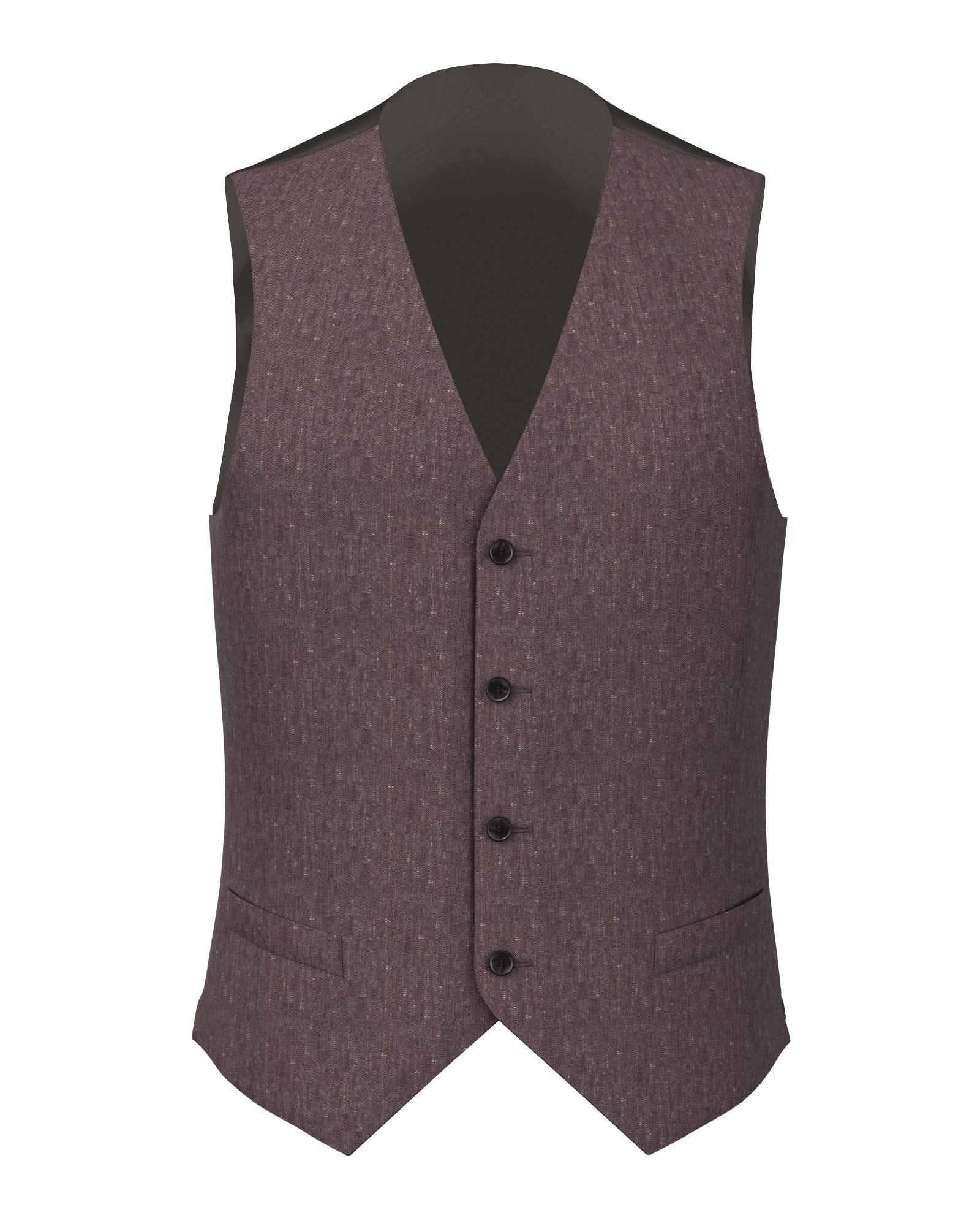 Gilet in lino lana bordeaux effetto denim