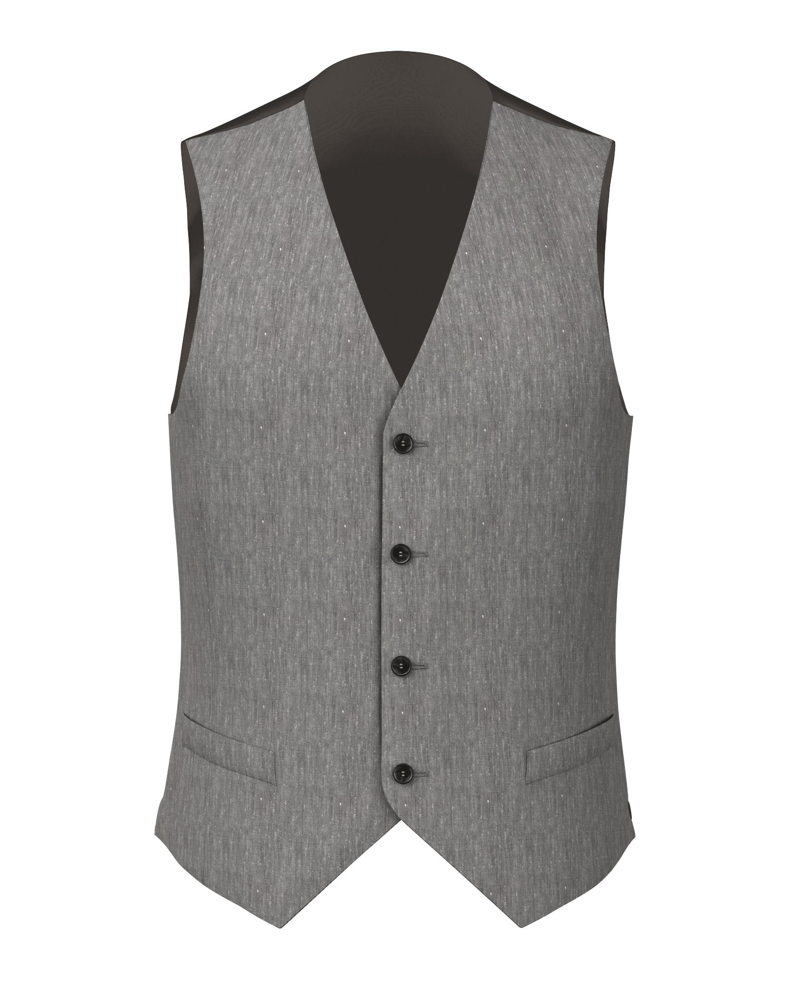 Gilet in lino lana grigio effetto denim