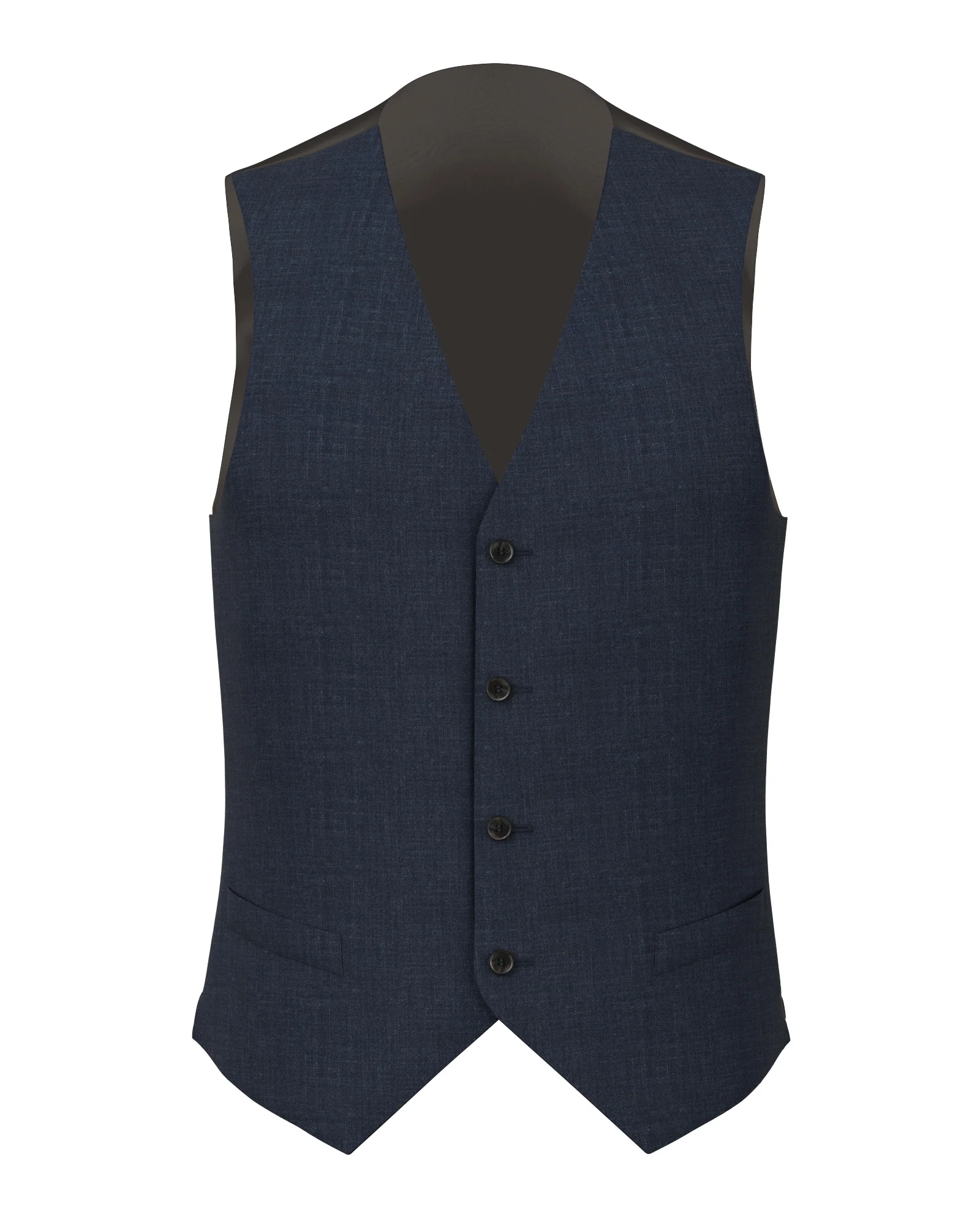 Gilet in twill di cashmere-seta-lino blu denim