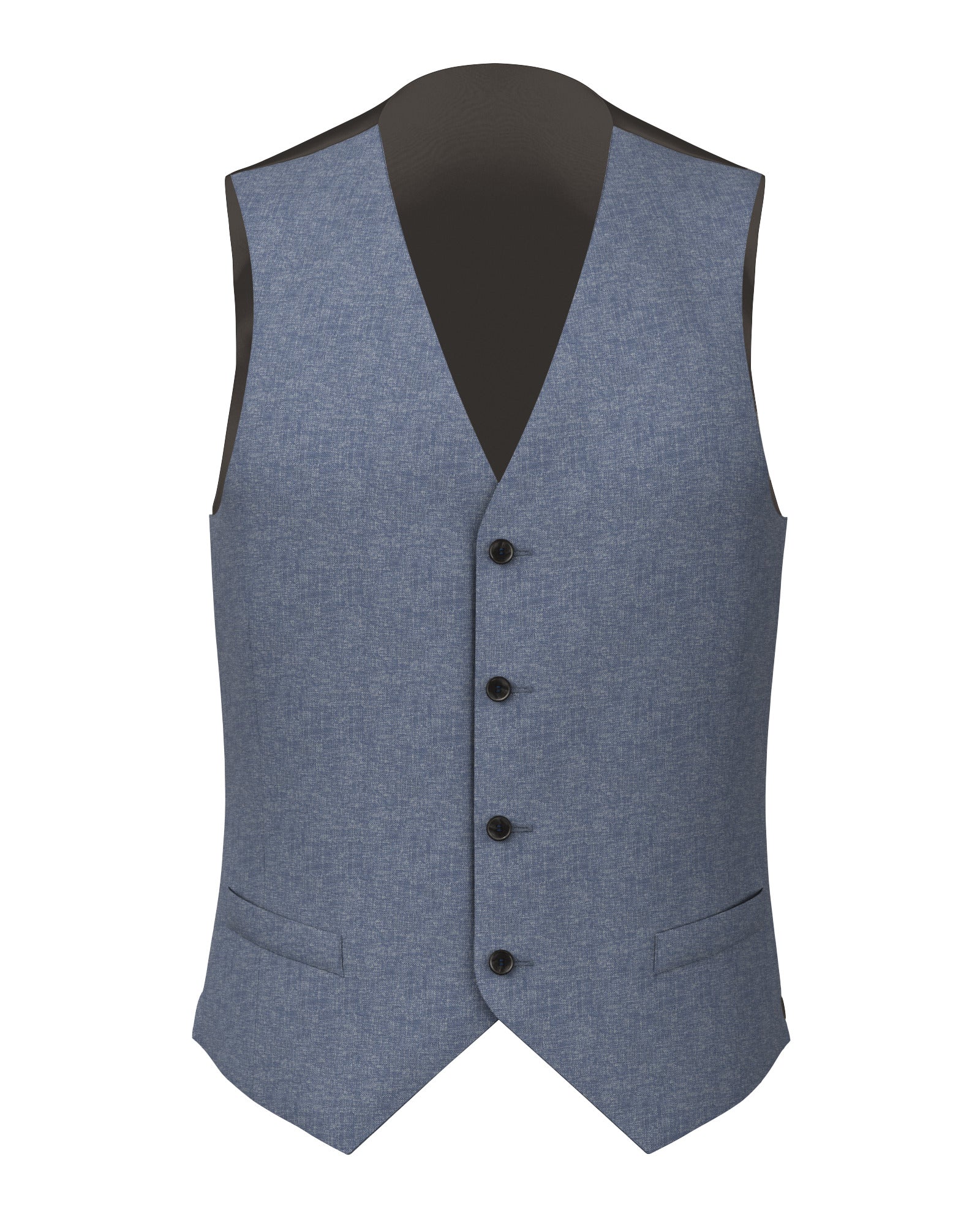 Gilet in twill di lana azzurro effetto graffiato