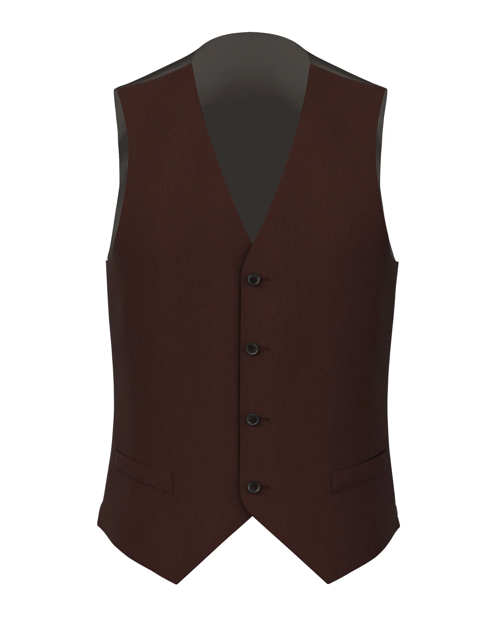 Gilet in twill lino lana marrone mattone