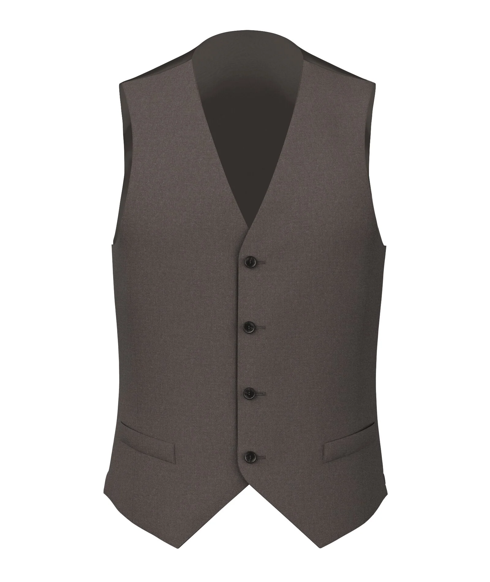 Gilet Marrone in Tela di Lana e Cashmere