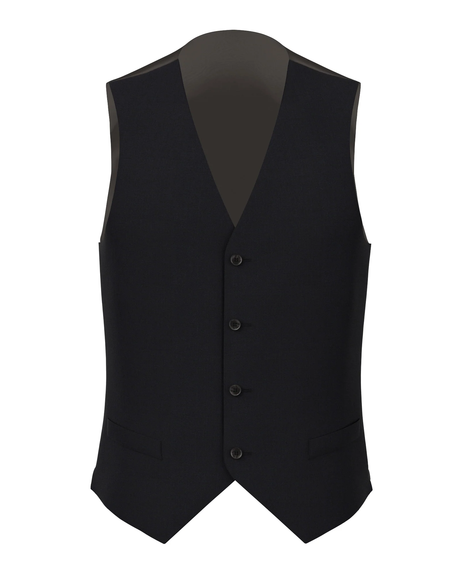 Gilet Signature in lana Super 170's blu mélange